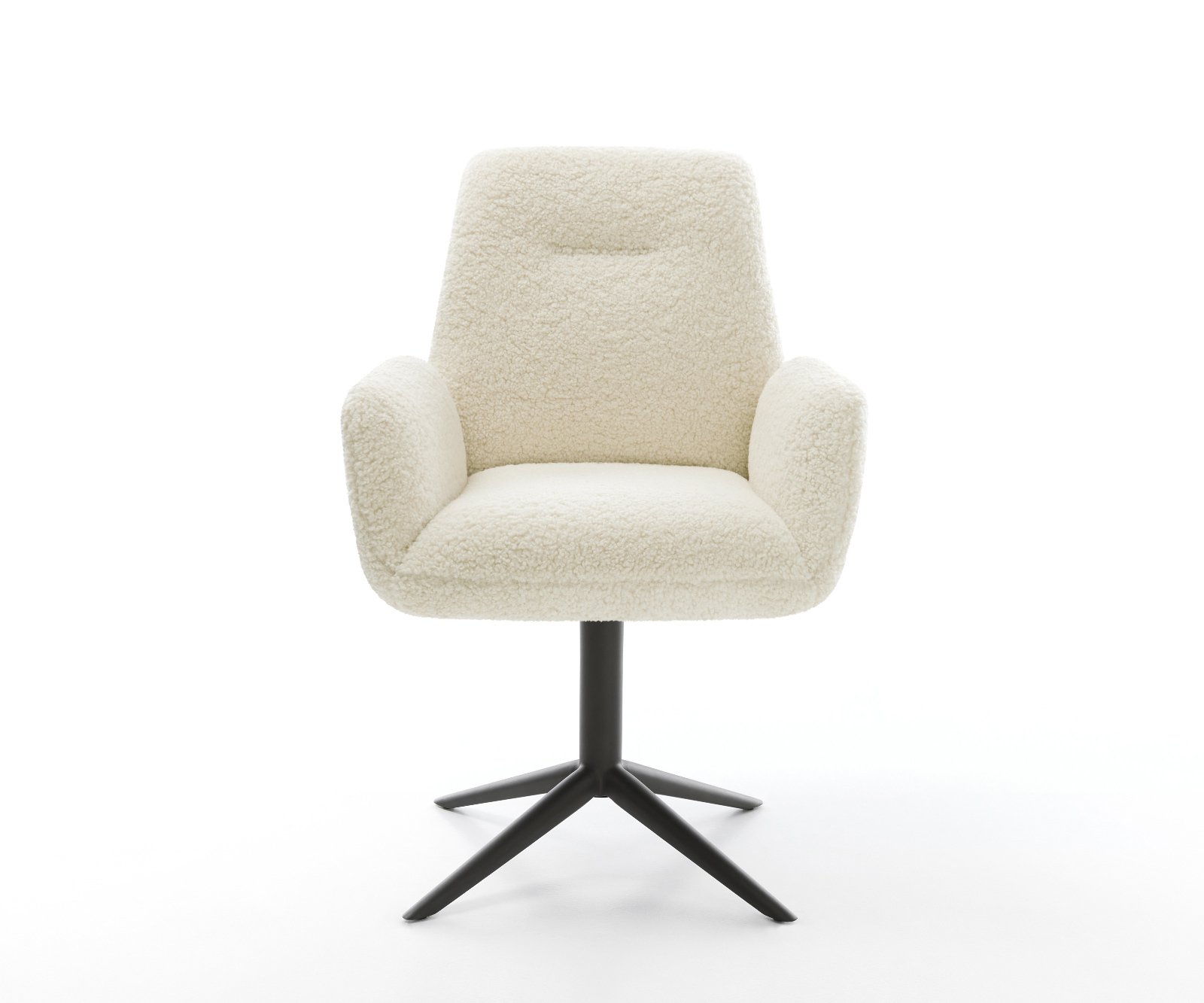 Jídelní židle Zoa-Flex plyšový manšestr béžová křížová podnož černá 360° otočný houpací funkce taštičkové pružiny - Obrázek 2