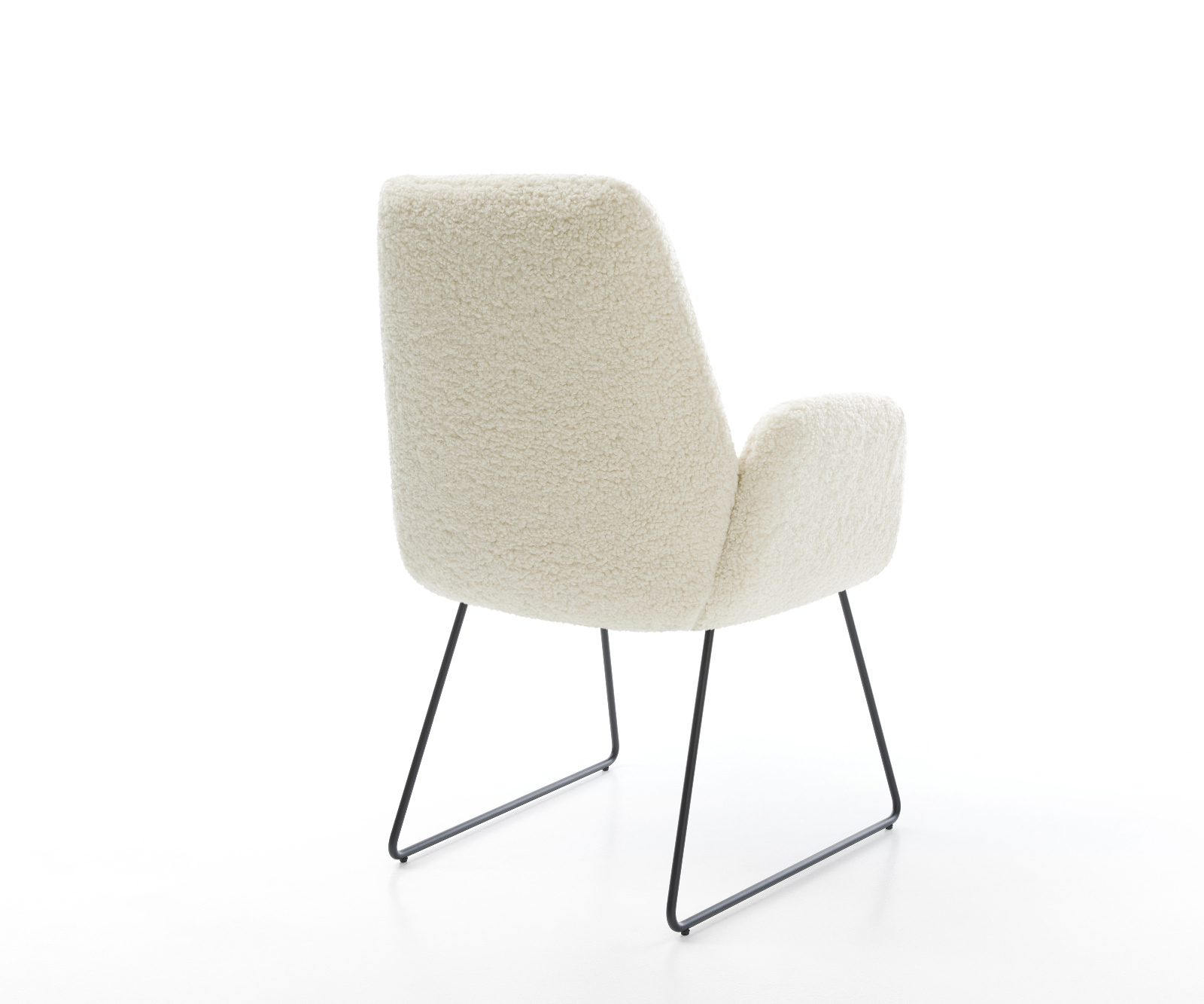 Jídelní židle Zoa-Flex plyšový manšestr béžová černá tenká podnož taštičkové pružiny - Obrázek 4