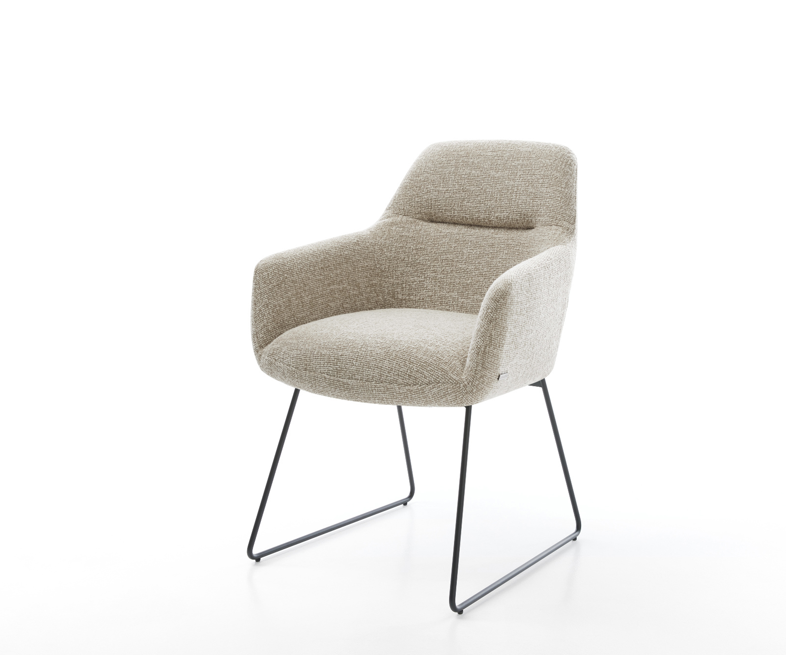 Jídelní židle Pejo-Flex tkanina Měkký béžová tenká podnož černá taštičkové pružiny