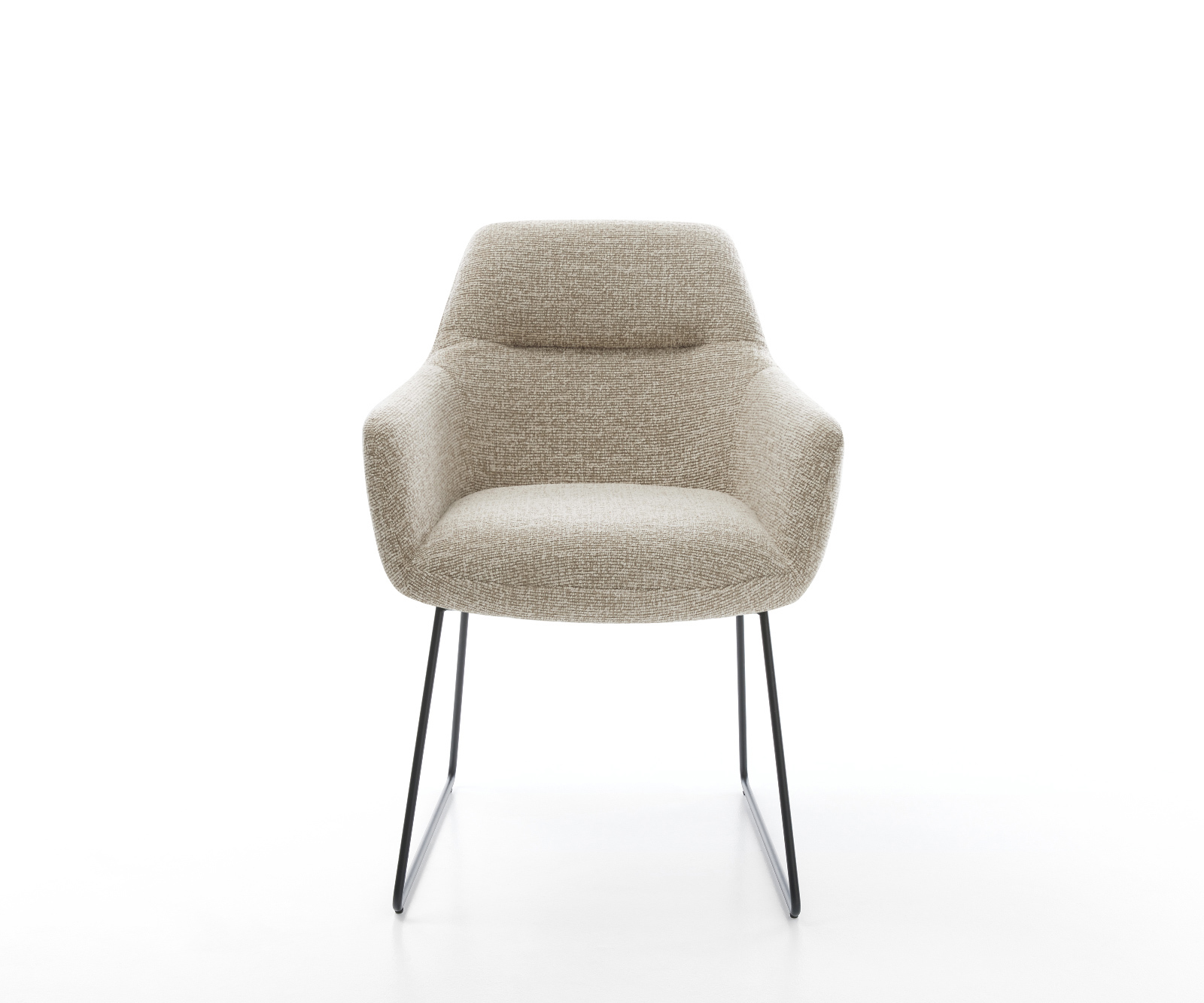 Jídelní židle Pejo-Flex tkanina Měkký béžová tenká podnož černá taštičkové pružiny - Obrázek 2