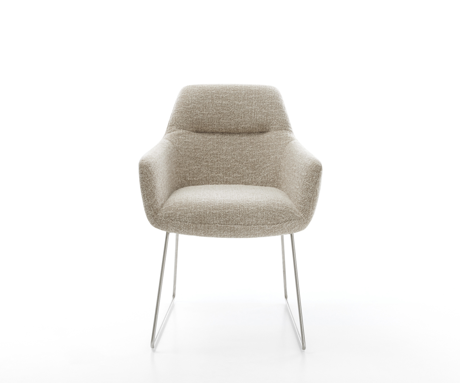 Jídelní židle Pejo-Flex tkanina Měkký béžová tenká podnož nerezová ocel taštičkové pružiny - Obrázek 2