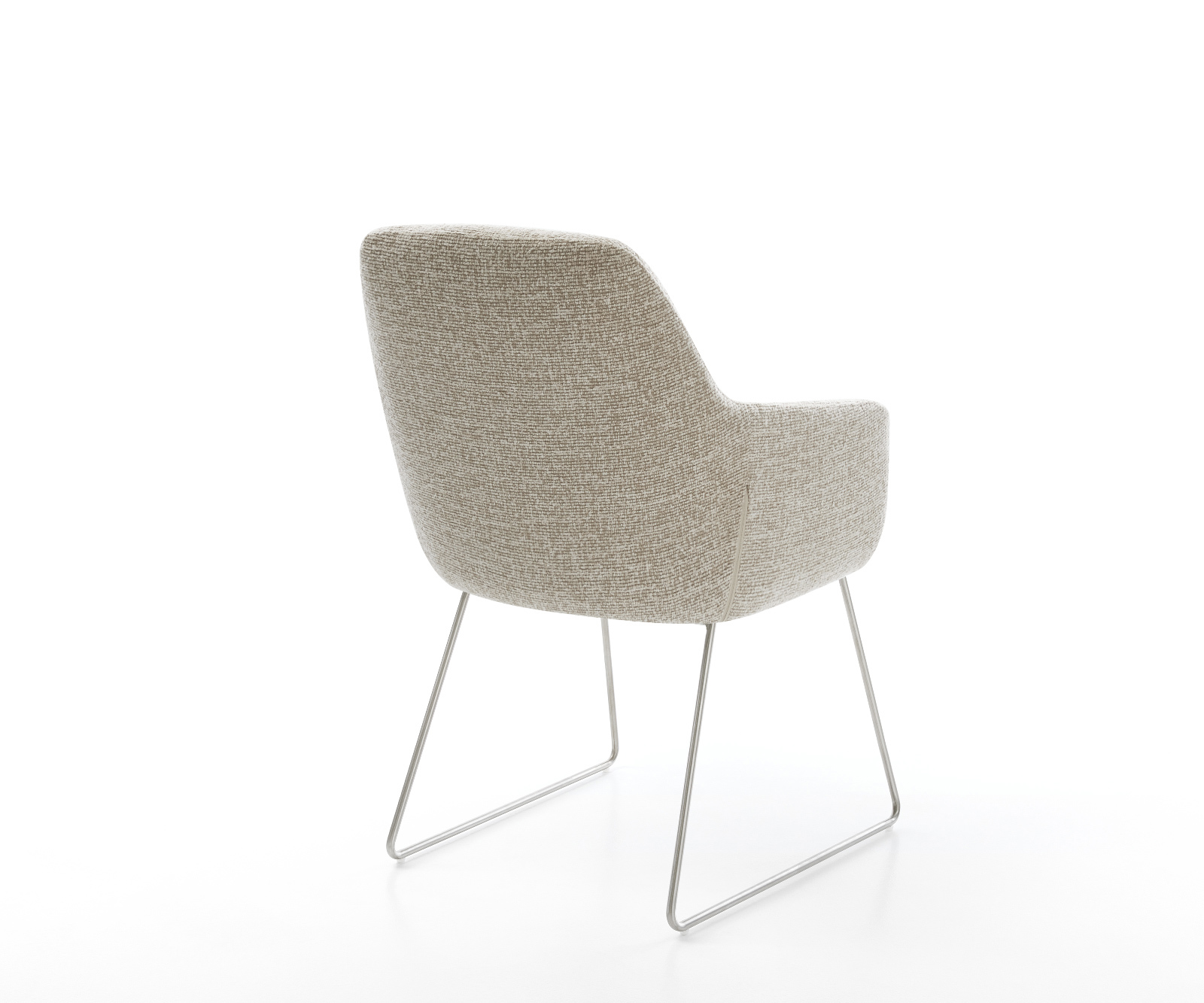 Jídelní židle Pejo-Flex tkanina Měkký béžová tenká podnož nerezová ocel taštičkové pružiny - Obrázek 5