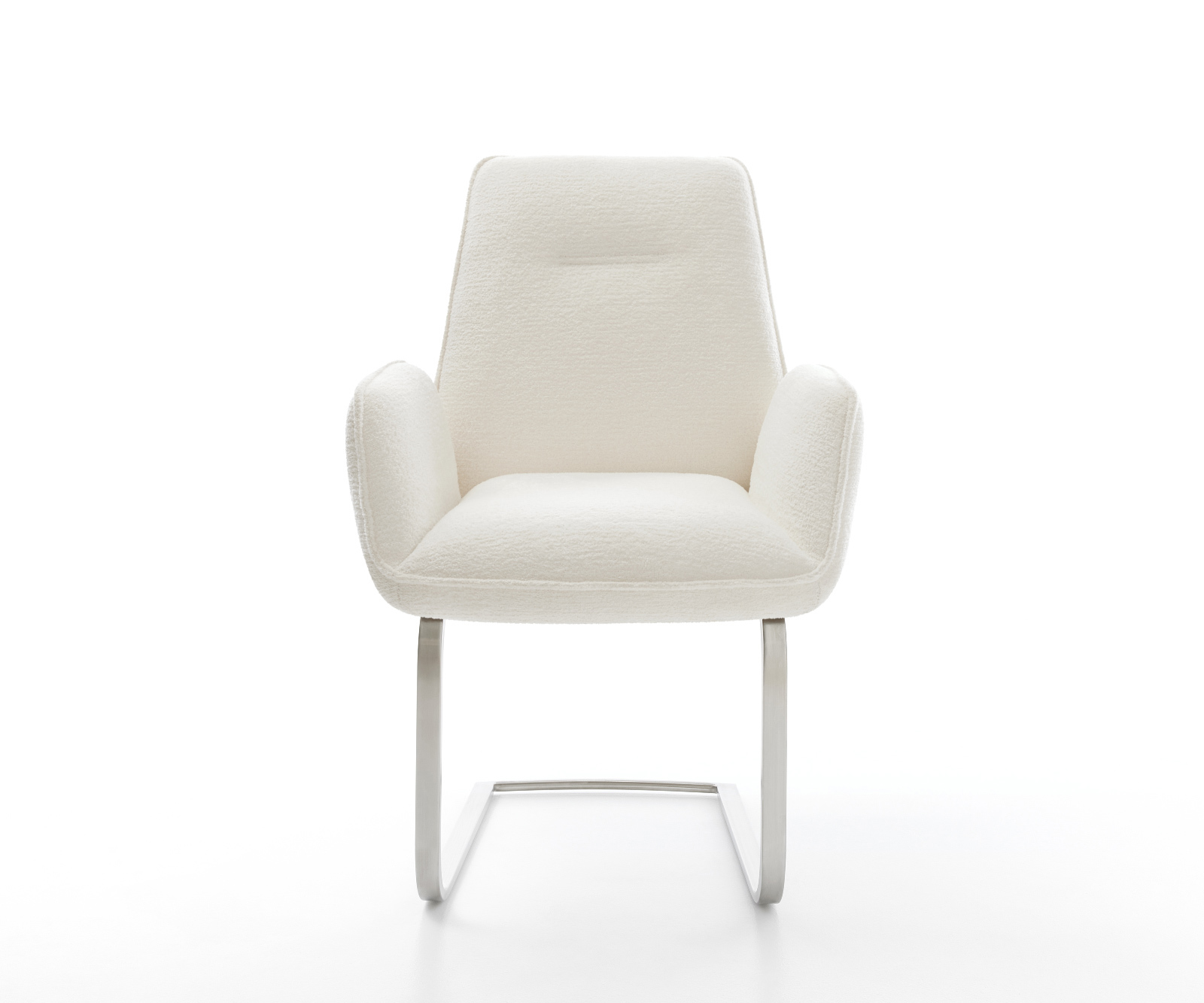 Jídelní židle Zoa-Flex bouclé měkký béžová jídelní židle plochá nerezová ocel taštičkové pružiny - Obrázek 2