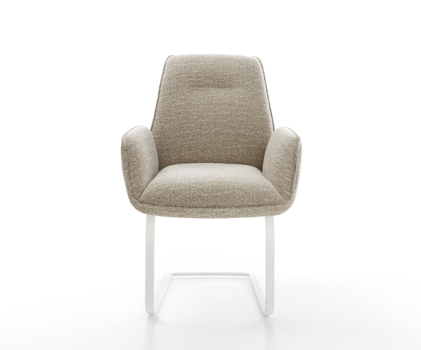 Jídelní židle Zoa-Flex tkanina Měkký béžová jídelní židle plochá bílá taštičkové pružiny - Obrázek 2