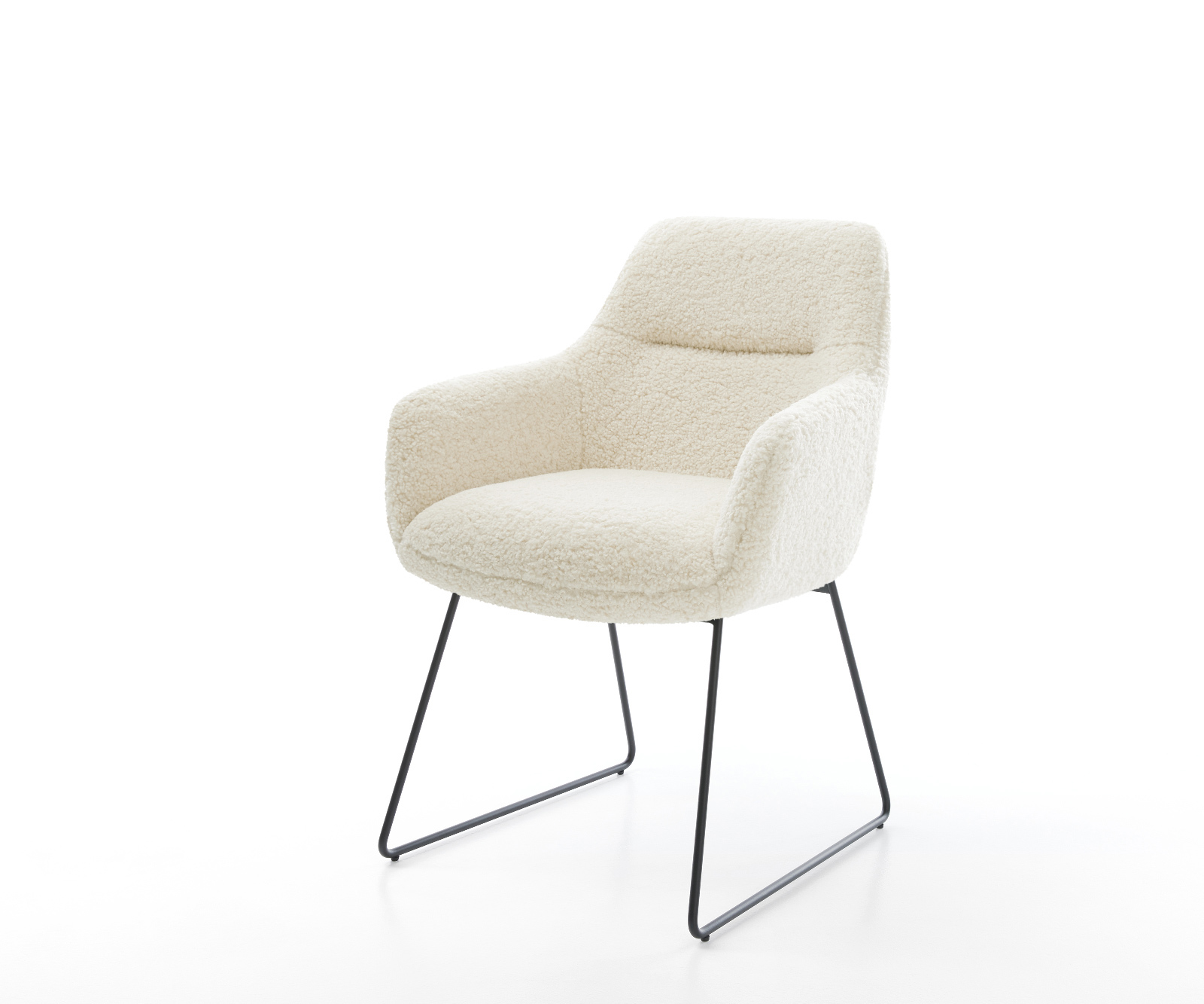 Jídelní židle Pejo-Flex plyšový látka béžová tenká podnož černá taštičkové pružiny