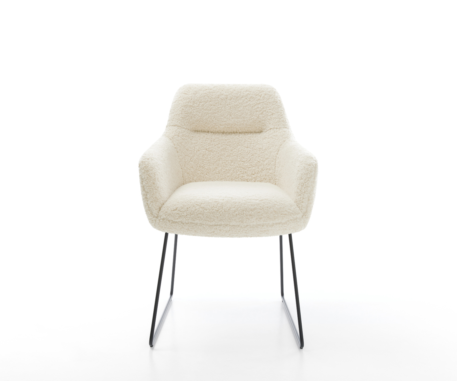 Jídelní židle Pejo-Flex plyšový látka béžová tenká podnož černá taštičkové pružiny - Obrázek 2