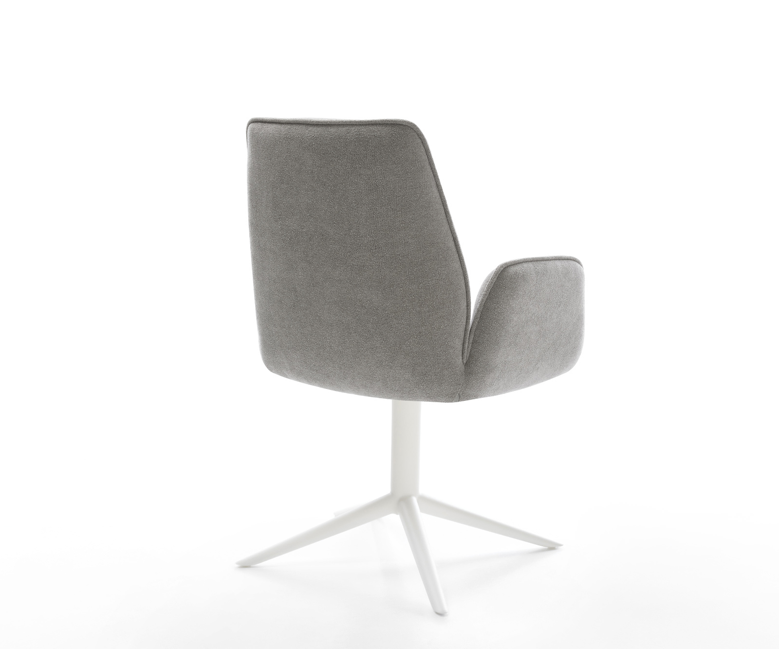 Jídelní židle Zoa-Flex strukturovaná látka Měkký šedá křížová podnož bílá 360° otočný houpací funkce taštičkové pružiny - Obrázek 5