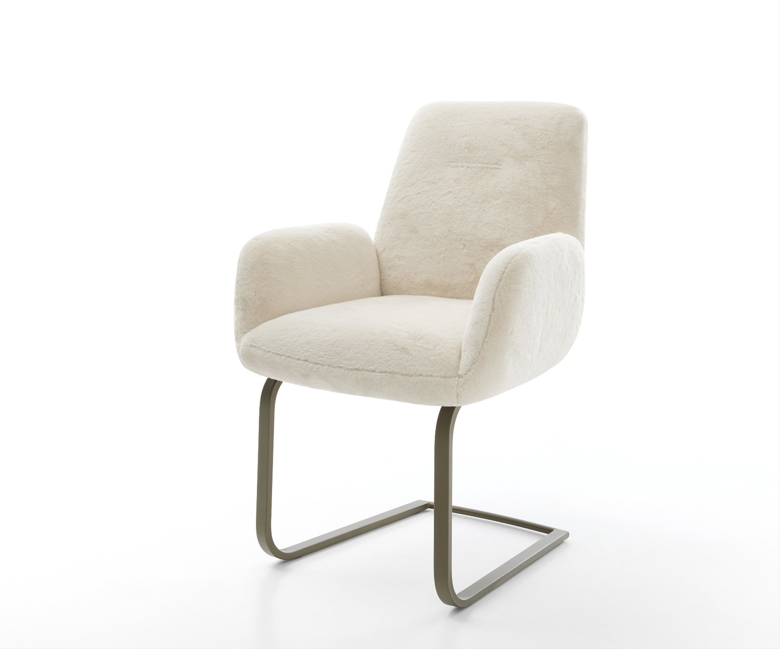 Jídelní židle Zoa-Flex plyšový manšestr krémovo-bílá jídelní židle plochá titanová barva taštičkové pružiny