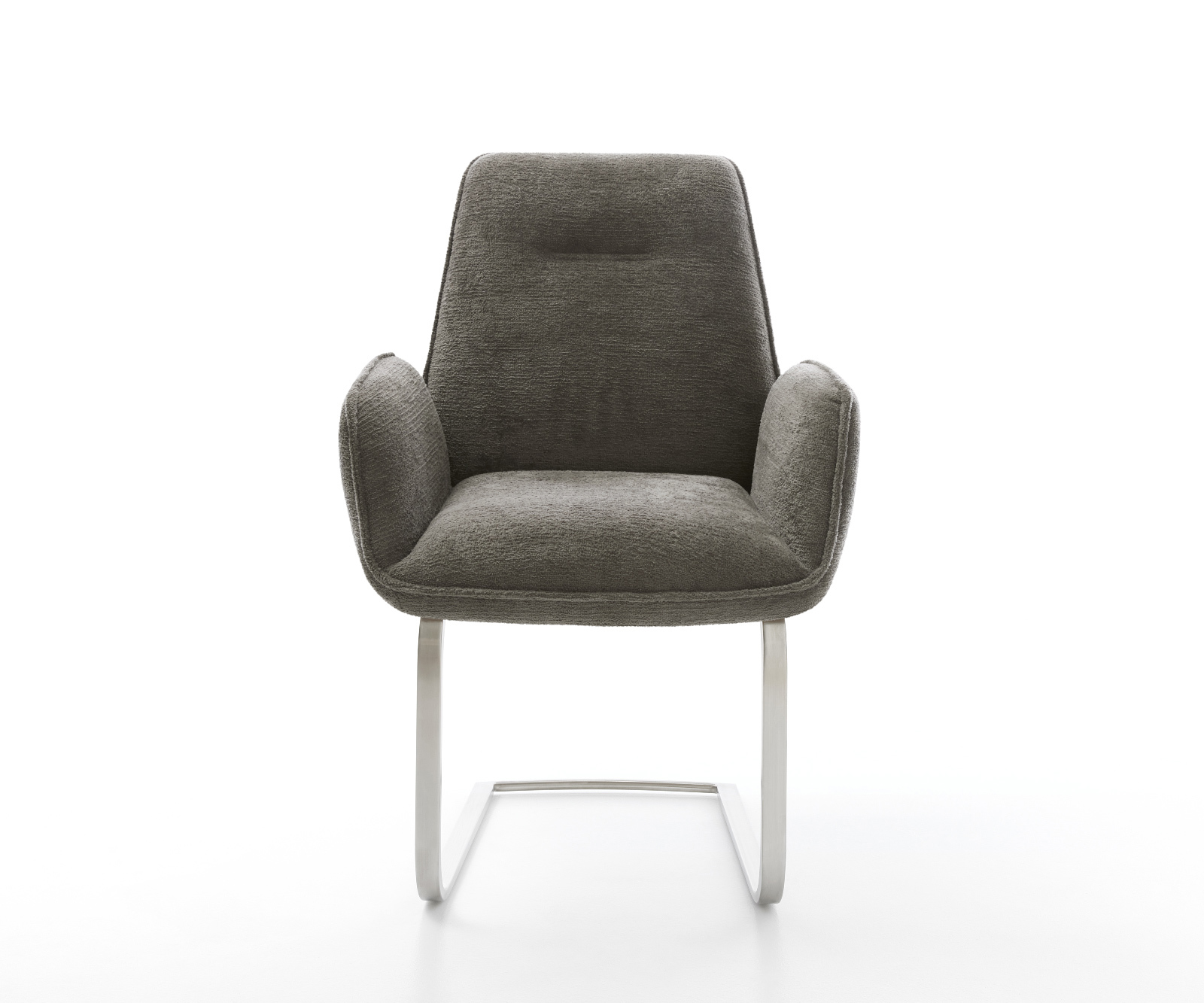 Jídelní židle Zoa-Flex bouclé Měkký tmavě béžová jídelní židle plochý nerezová ocel taštičkové pružiny - Obrázek 2