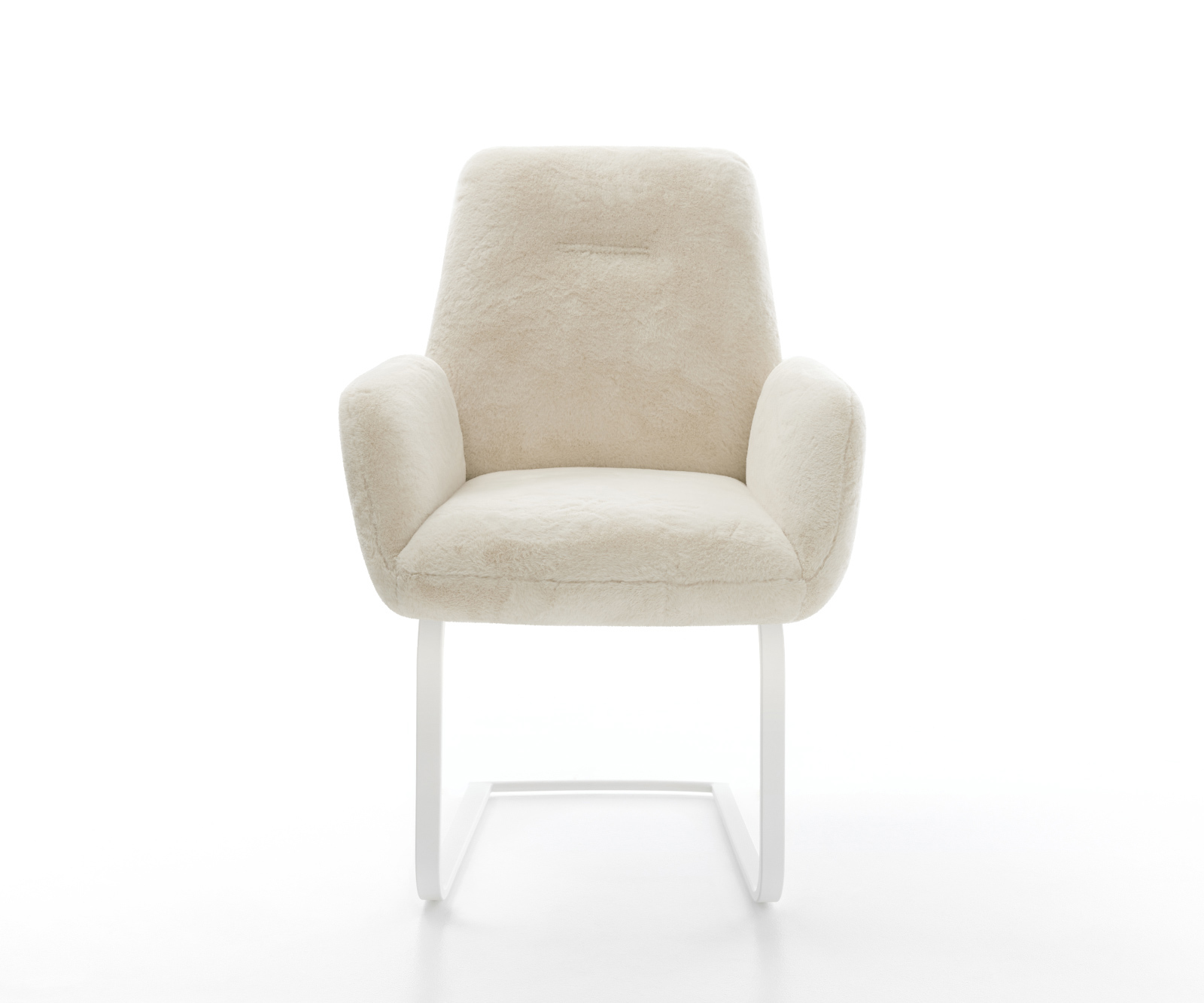 Jídelní židle Zoa-Flex plyšový manšestr krémovo-bílá jídelní židle plochá bílá taštičkové pružiny - Obrázek 2