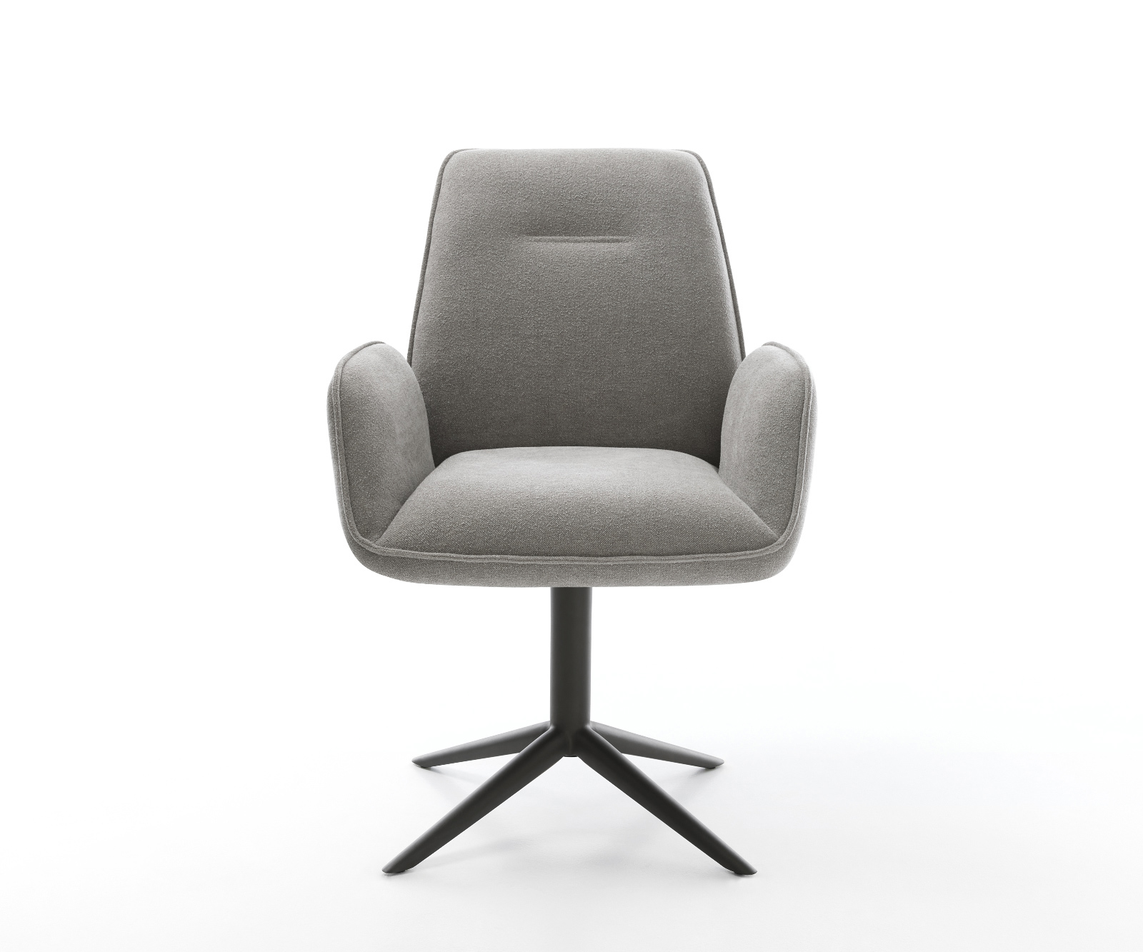 Jídelní židle Zoa-Flex strukturovaná látka Měkký šedá křížová podnož černá 360° otočný houpací funkce taštičkové pružiny - Obrázek 2