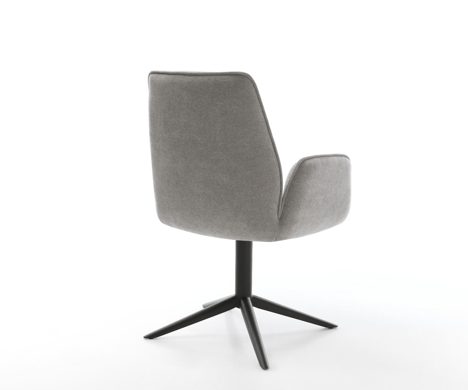 Jídelní židle Zoa-Flex strukturovaná látka Měkký šedá křížová podnož černá 360° otočný houpací funkce taštičkové pružiny - Obrázek 5