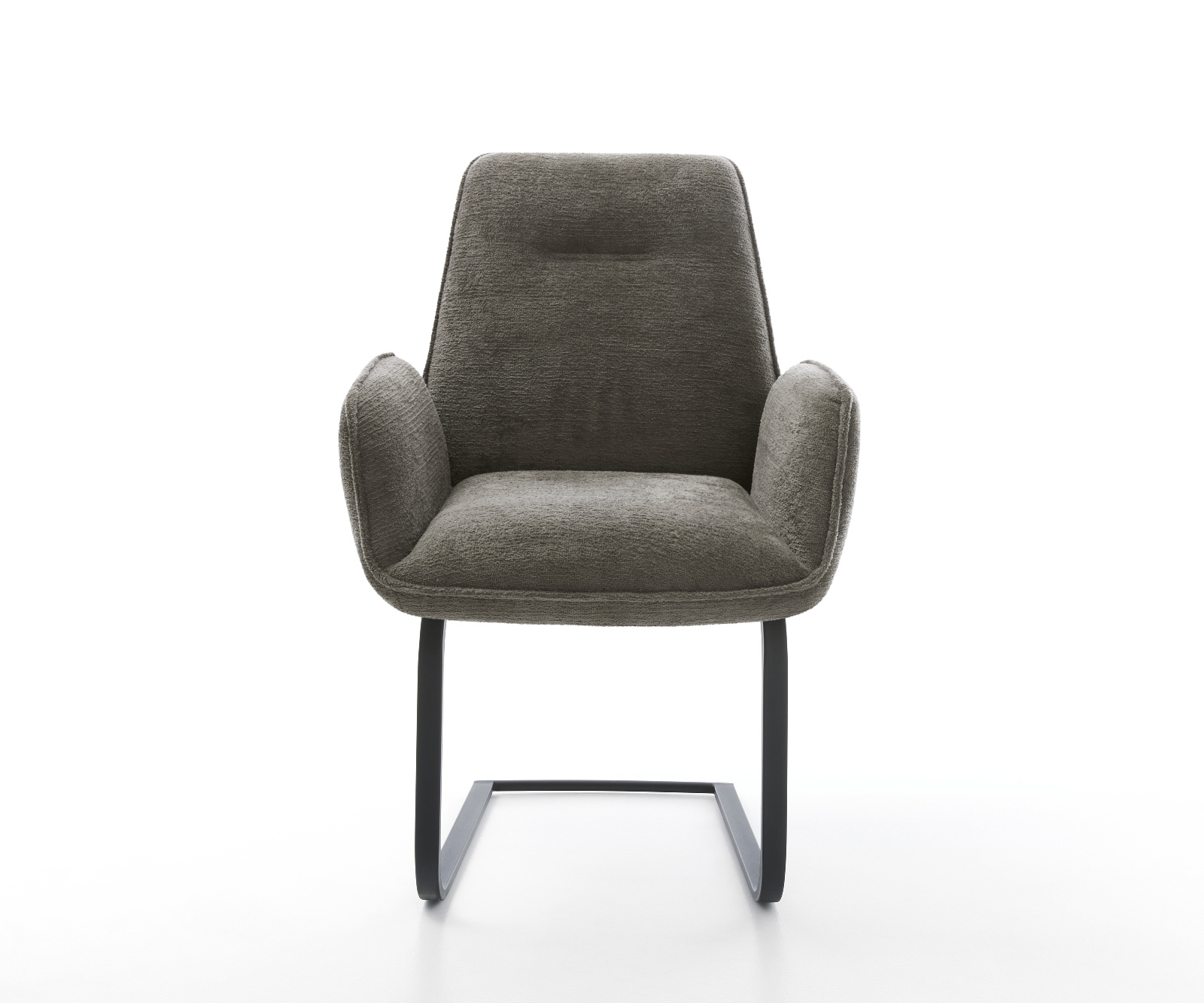 Jídelní židle Zoa-Flex bouclé Měkký tmavě béžová jídelní židle plochá černá taštičkové pružiny - Obrázek 2