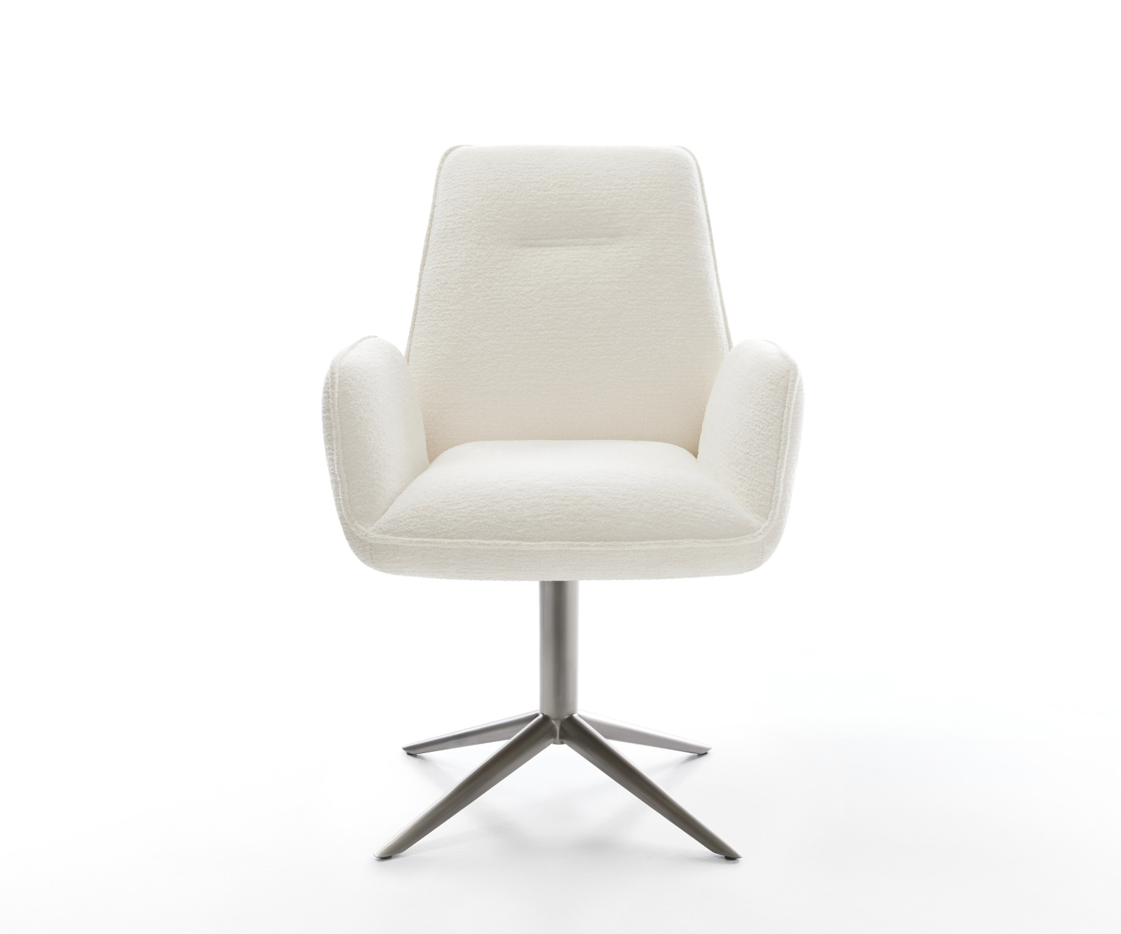 Jídelní židle Zoa-Flex bouclé měkký béžová podnož grafit 360° otočný houpací funkce taštičkové pružiny - Obrázek 2