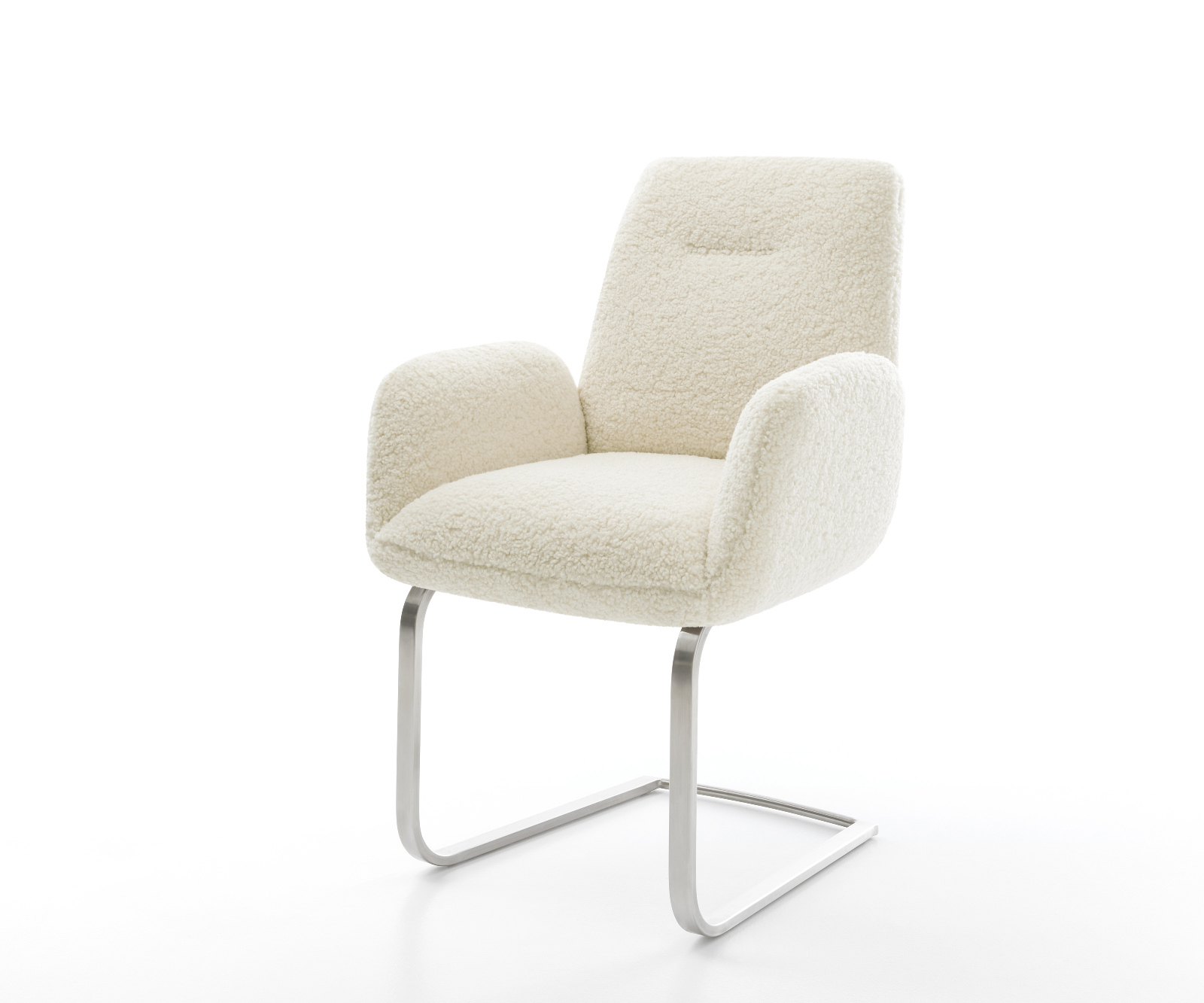 Jídelní židle Zoa-Flex plyšový manšestr béžová jídelní židle plochá nerezová ocel taštičkové pružiny