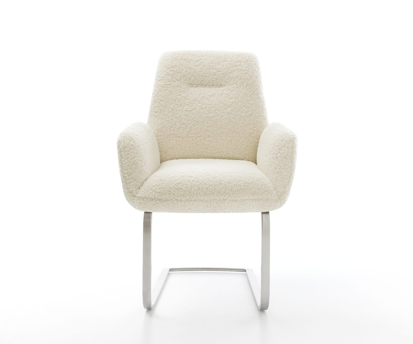 Jídelní židle Zoa-Flex plyšový manšestr béžová jídelní židle plochá nerezová ocel taštičkové pružiny - Obrázek 2