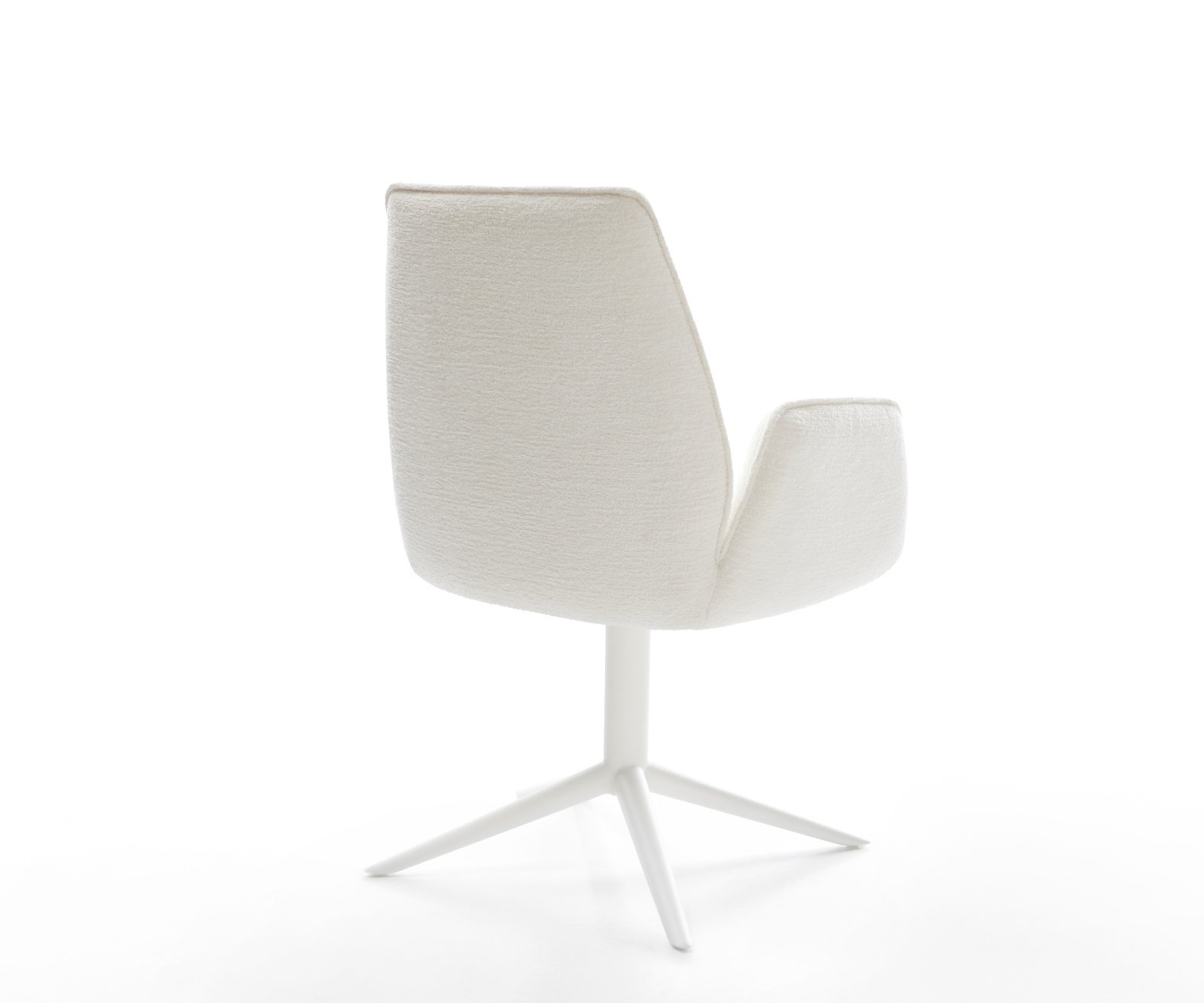 Jídelní židle Zoa-Flex bouclé měkký béžový podnož křížová bílá 360° otočný houpací funkce taštičkové pružiny - Obrázek 5