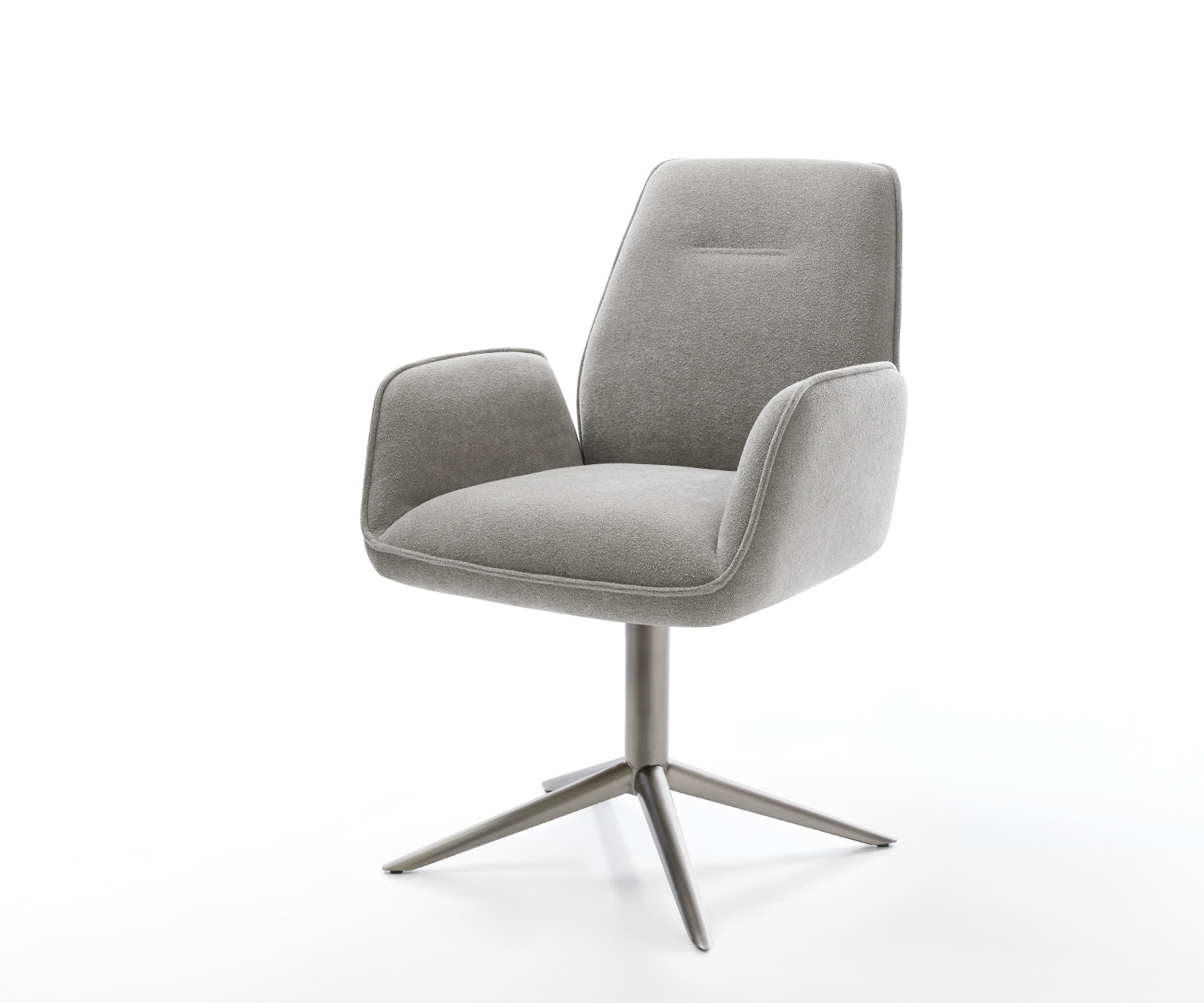 Jídelní židle Zoa-Flex strukturovaná látka Měkký šedá křížová podnož grafitová 360° otočný houpací funkce taštičkové pružiny