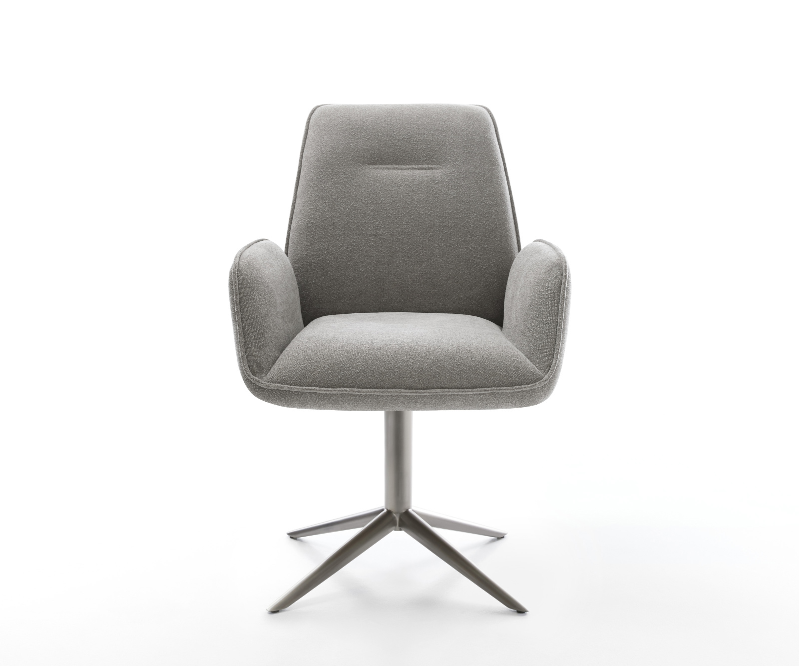 Jídelní židle Zoa-Flex strukturovaná látka Měkký šedá křížová podnož grafitová 360° otočný houpací funkce taštičkové pružiny - Obrázek 2