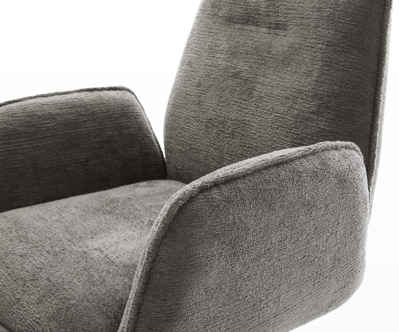 Jídelní židle Zoa-Flex bouclé měkký tmavě béžová křížová podnož černá 360° otočný houpací funkce taštičkové pružiny - Obrázek 4