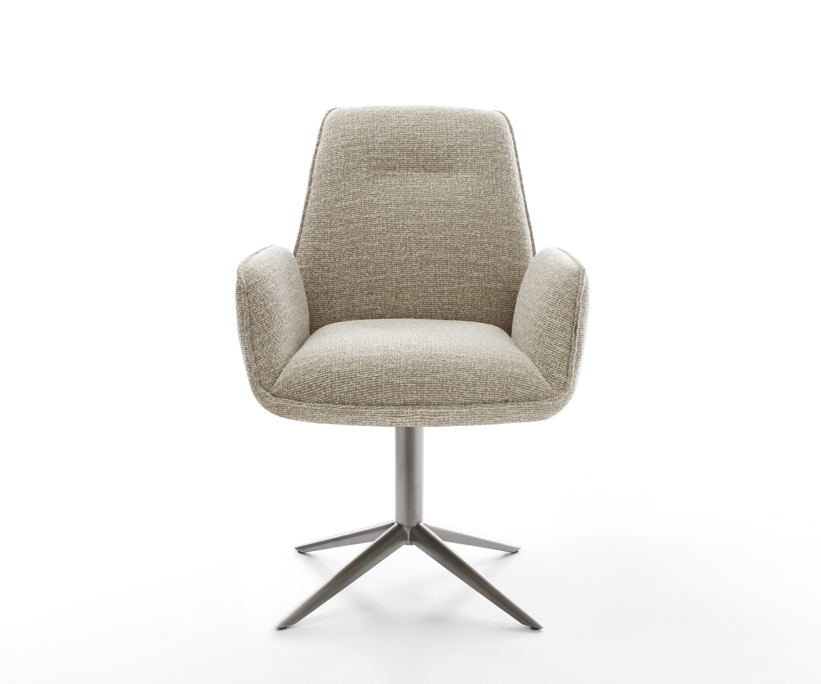 Jídelní židle Zoa-Flex látka Měkký béžová křížová podnož grafit 360° otočný houpací funkce taštičkové pružiny - Obrázek 2