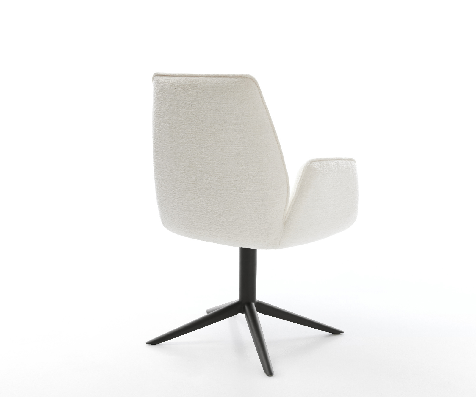 Jídelní židle Zoa-Flex bouclé měkký béžová černá křížová podnož 360° otočný houpací funkce taštičkové pružiny - Obrázek 5