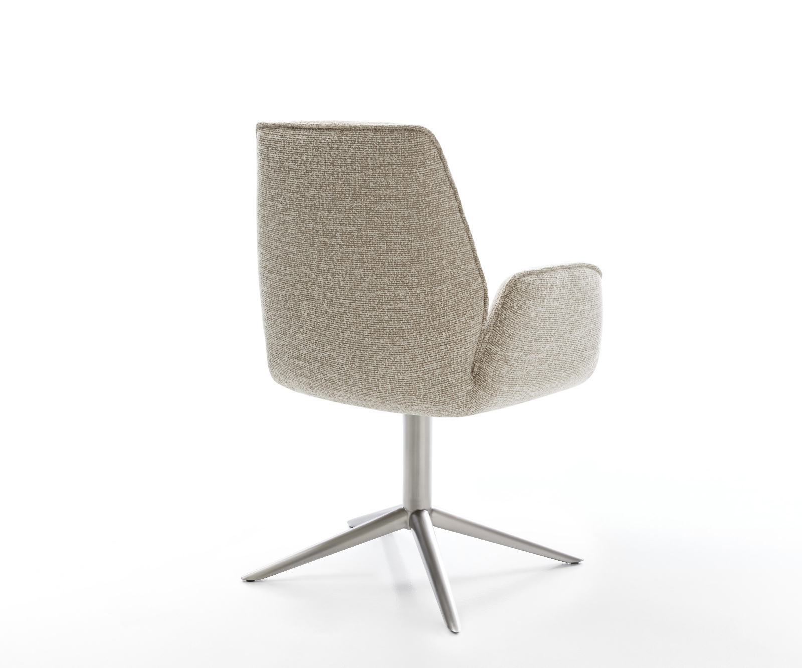 Jídelní židle Zoa-Flex látka Měkký béžová křížová podnož nerezová ocel 360° otočný houpací funkce taštičkové pružiny - Obrázek 5