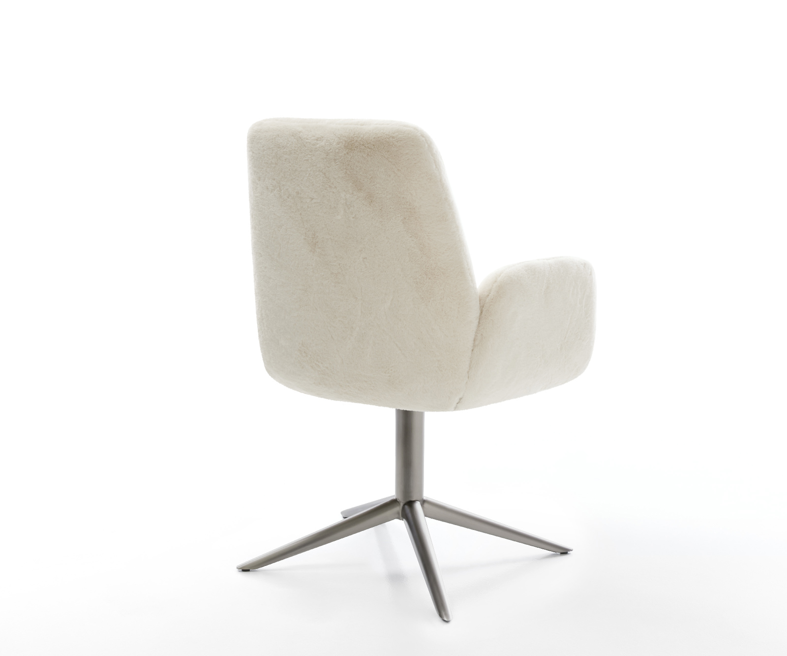 Jídelní židle Zoa-Flex plyšový manšestr krémová bílá podnož křížová grafitová 360° otočný houpací funkce taštičkové pružiny - Obrázek 5