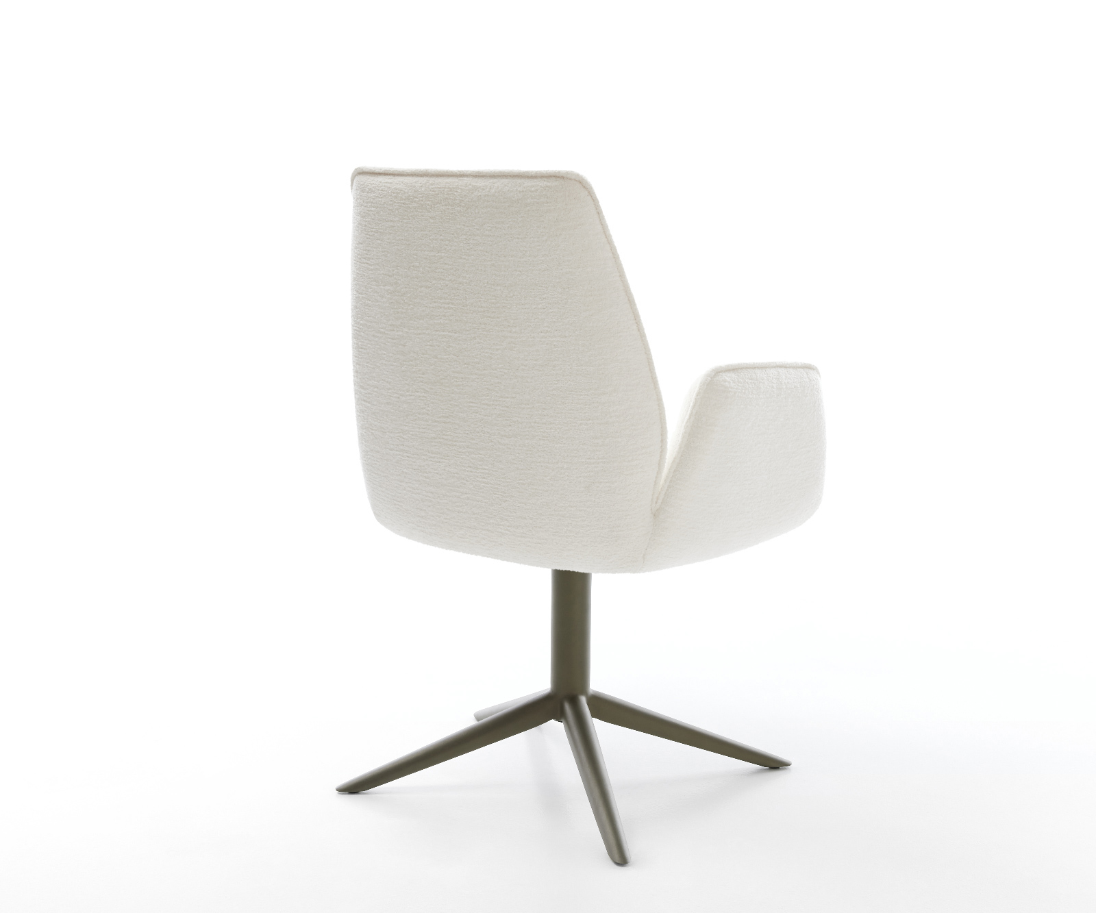 Jídelní židle Zoa-Flex bouclé měkký béžová podnož kříž titanová barva 360° otočný houpací funkce taštičkové pružiny - Obrázek 5