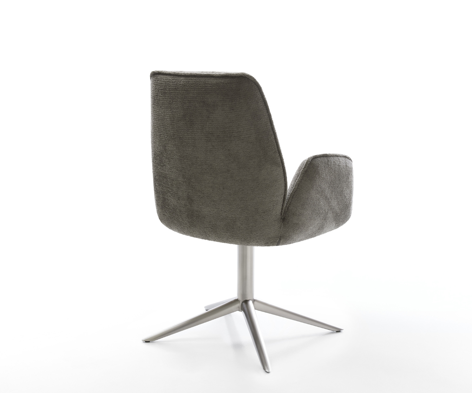 Jídelní židle Zoa-Flex bouclé měkký tmavě béžová křížová podnož nerezová ocel 360° otočný houpací funkce taštičkové pružiny - Obrázek 5