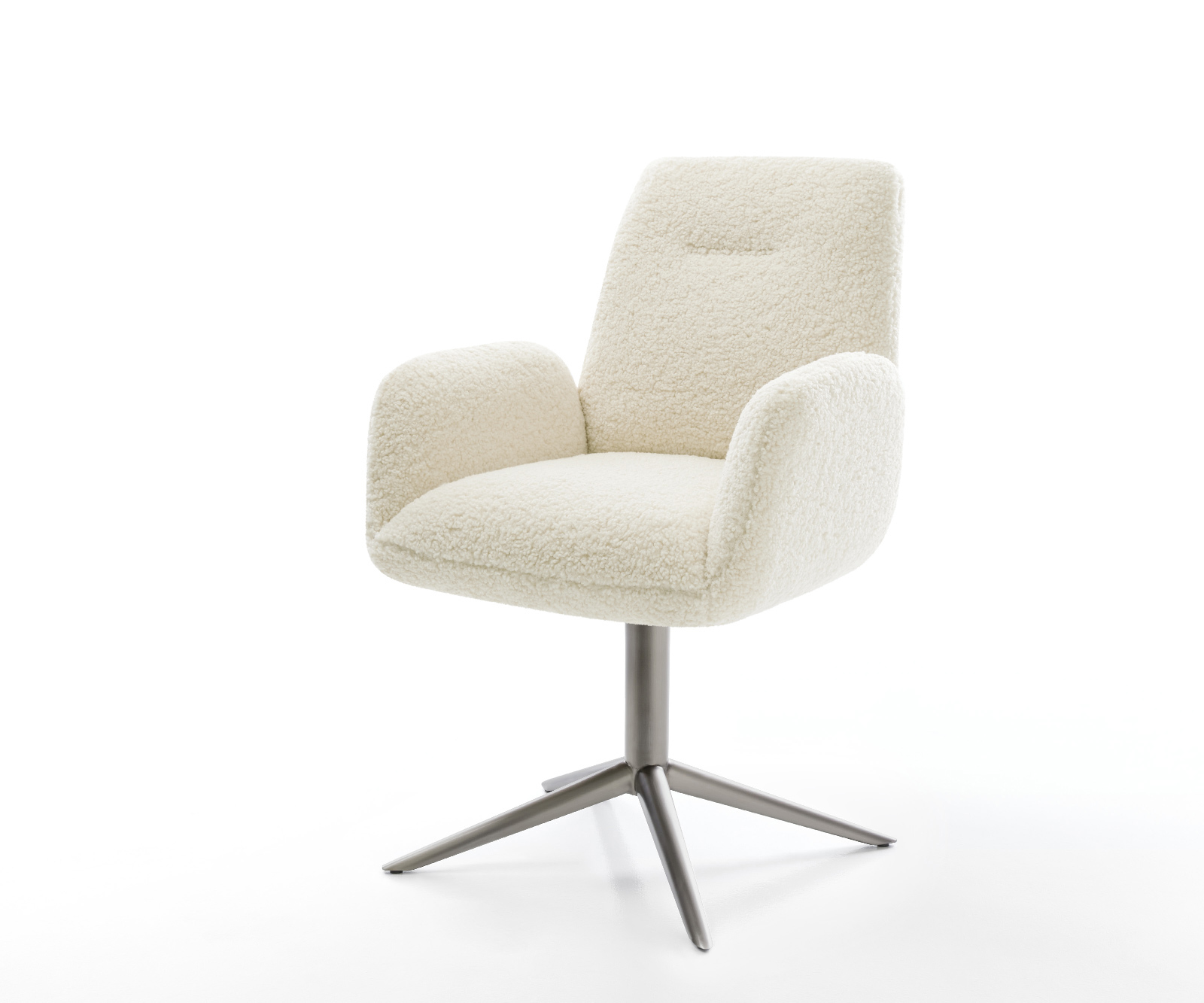 Jídelní židle Zoa-Flex plyšový manšestr béžová křížová podnož grafit 360° otočný houpací funkce taštičkové pružiny