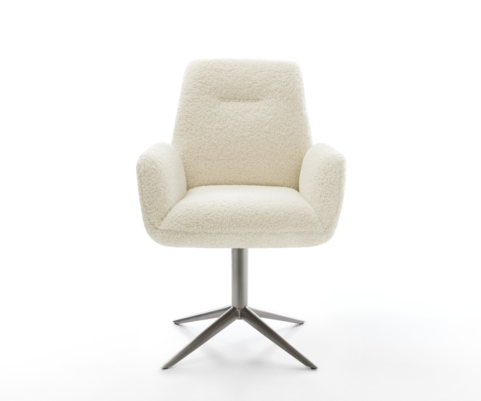 Jídelní židle Zoa-Flex plyšový manšestr béžová křížová podnož grafit 360° otočný houpací funkce taštičkové pružiny - Obrázek 2