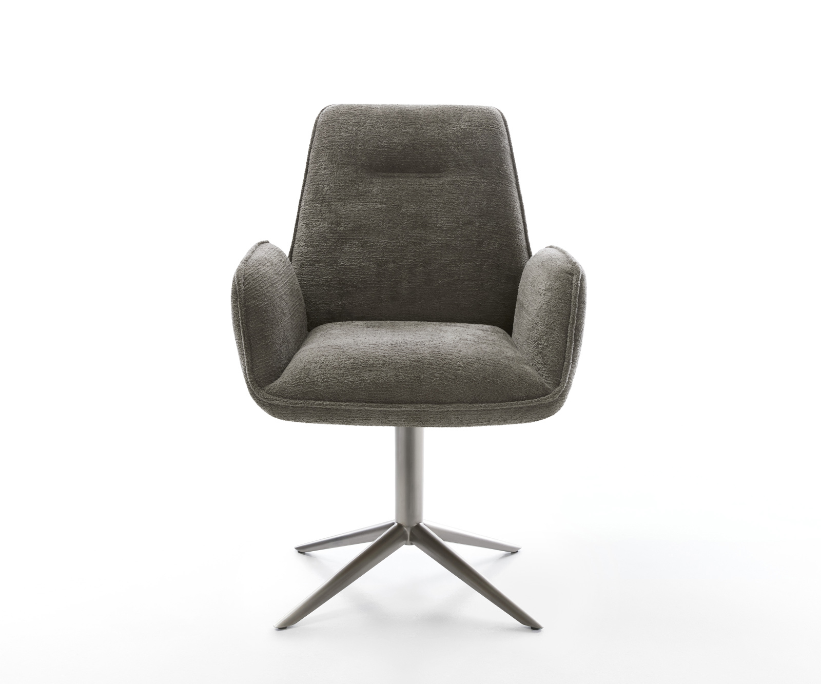 Jídelní židle Zoa-Flex bouclé měkký tmavě béžová křížová podnož grafit 360° otočný houpací funkce taštičkové pružiny - Obrázek 2