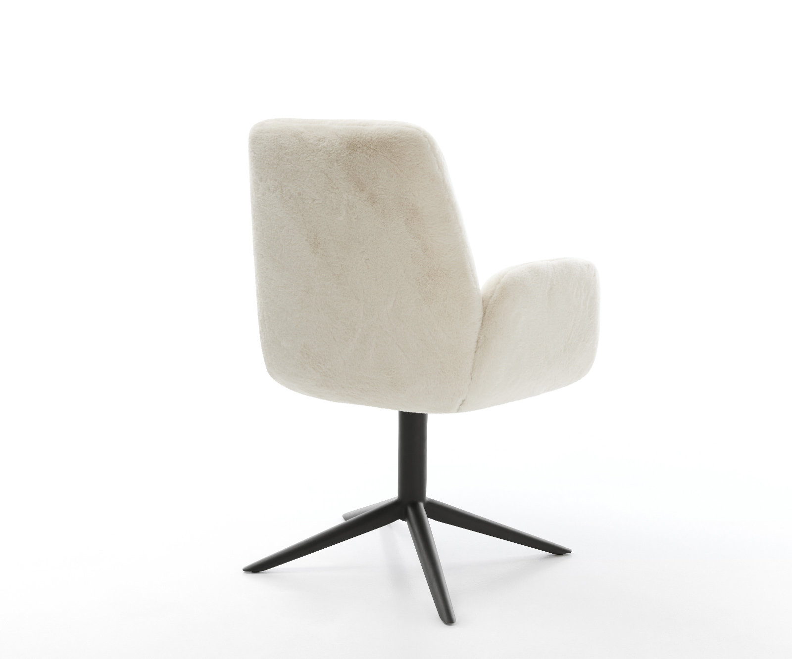 Jídelní židle Zoa-Flex plyšový manšestr krémová bílá křížová podnož černá 360° otočný houpací funkce taštičkové pružiny - Obrázek 5