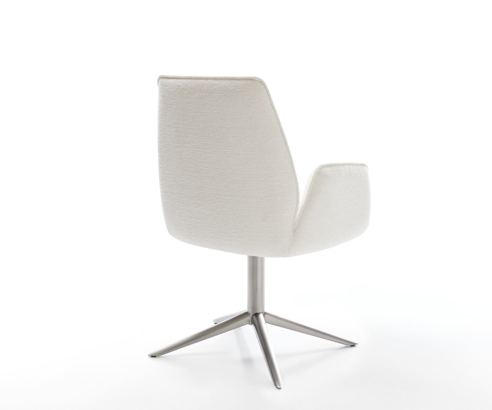 Jídelní židle Zoa-Flex bouclé měkký béžová podnož křížová nerezová ocel 360° otočný houpací funkce taštičkové pružiny - Obrázek 5