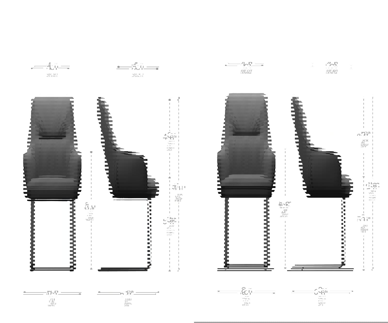 Jídelní židle Zelia-Flex s područkami samet šedá jídelní židle plochá zlatá taštičkové pružiny - Obrázek 6