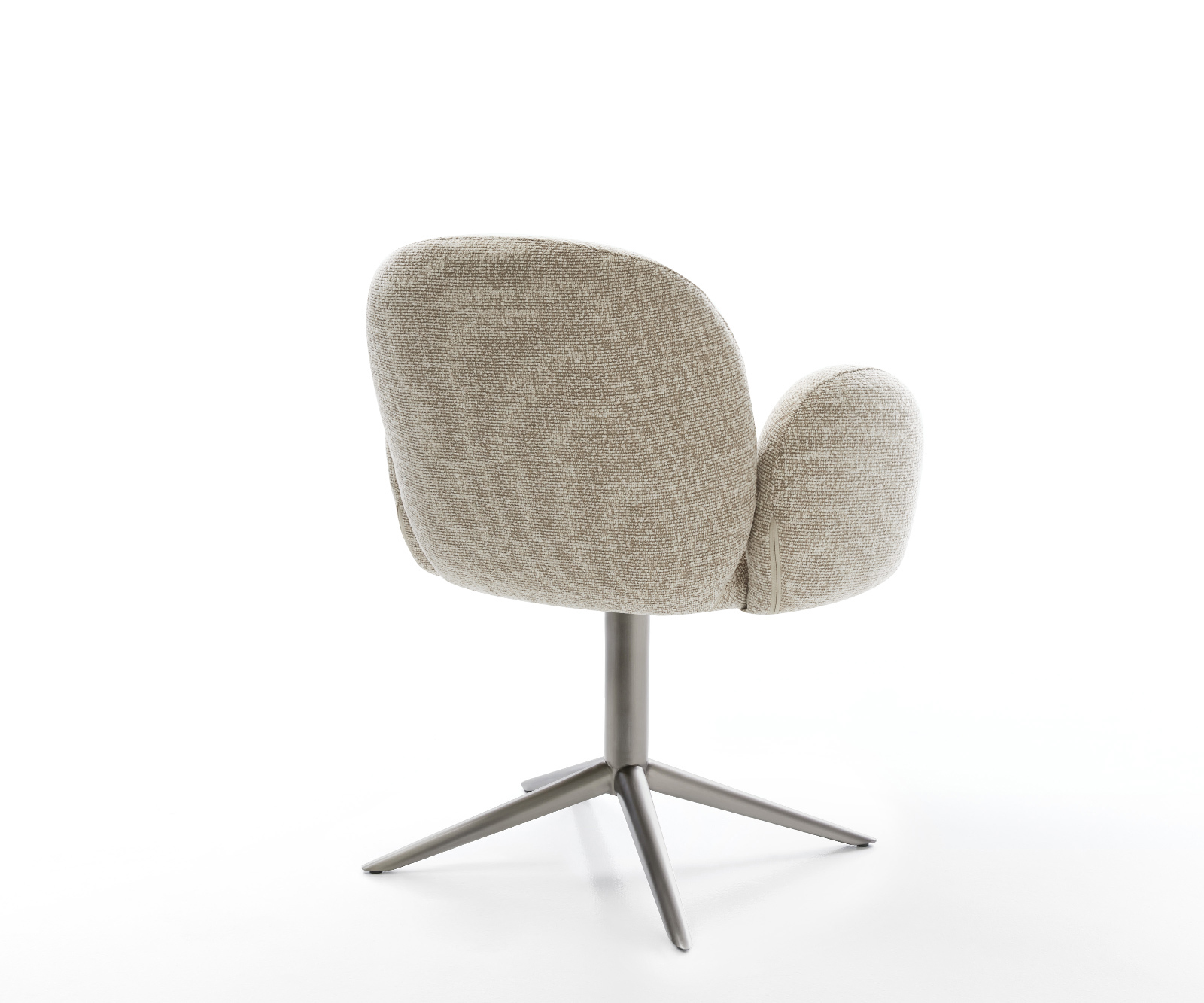 Jídelní židle Nube-Flex s područkami látka Měkký béžová křížová podnož grafit 360° otočný houpací funkce taštičkové pružiny - Obrázek 5