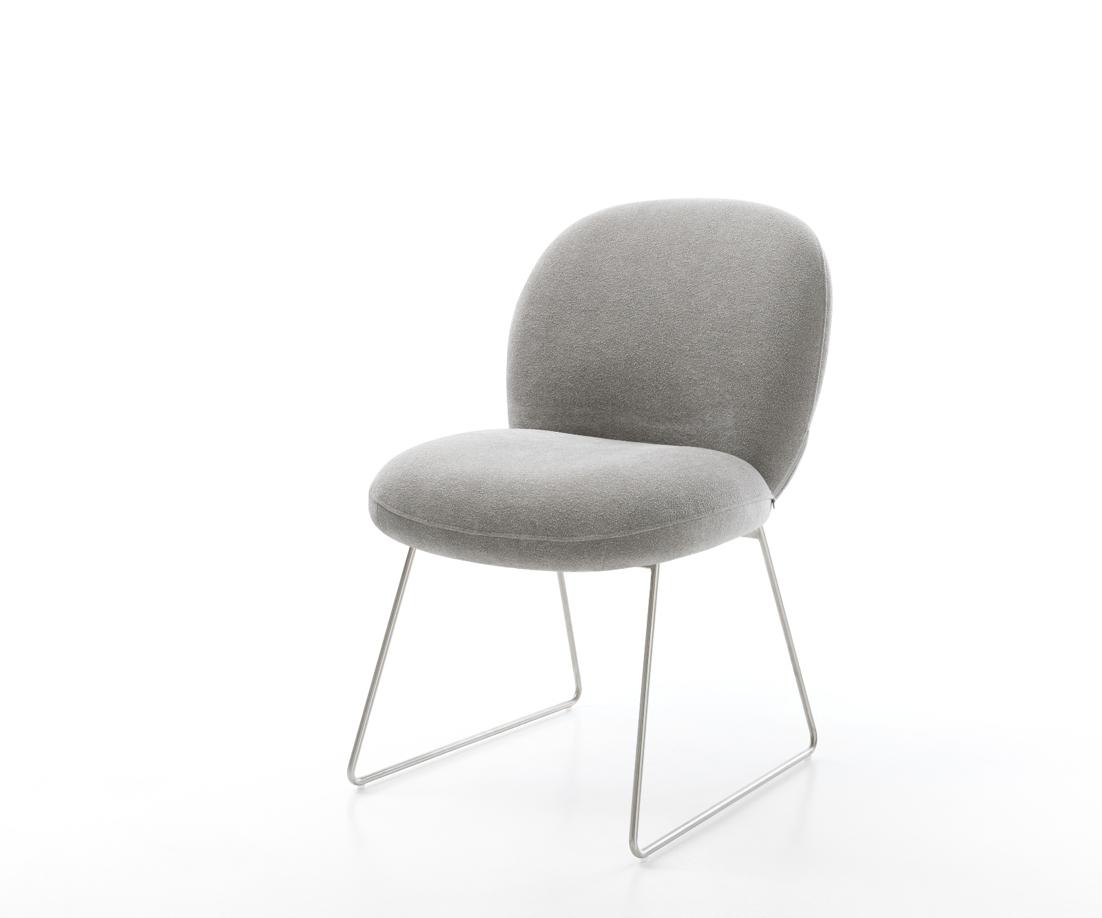 Jídelní židle Nube-Flex strukturovaná látka Měkký šedá tenká podnož nerezová ocel taštičkové pružiny