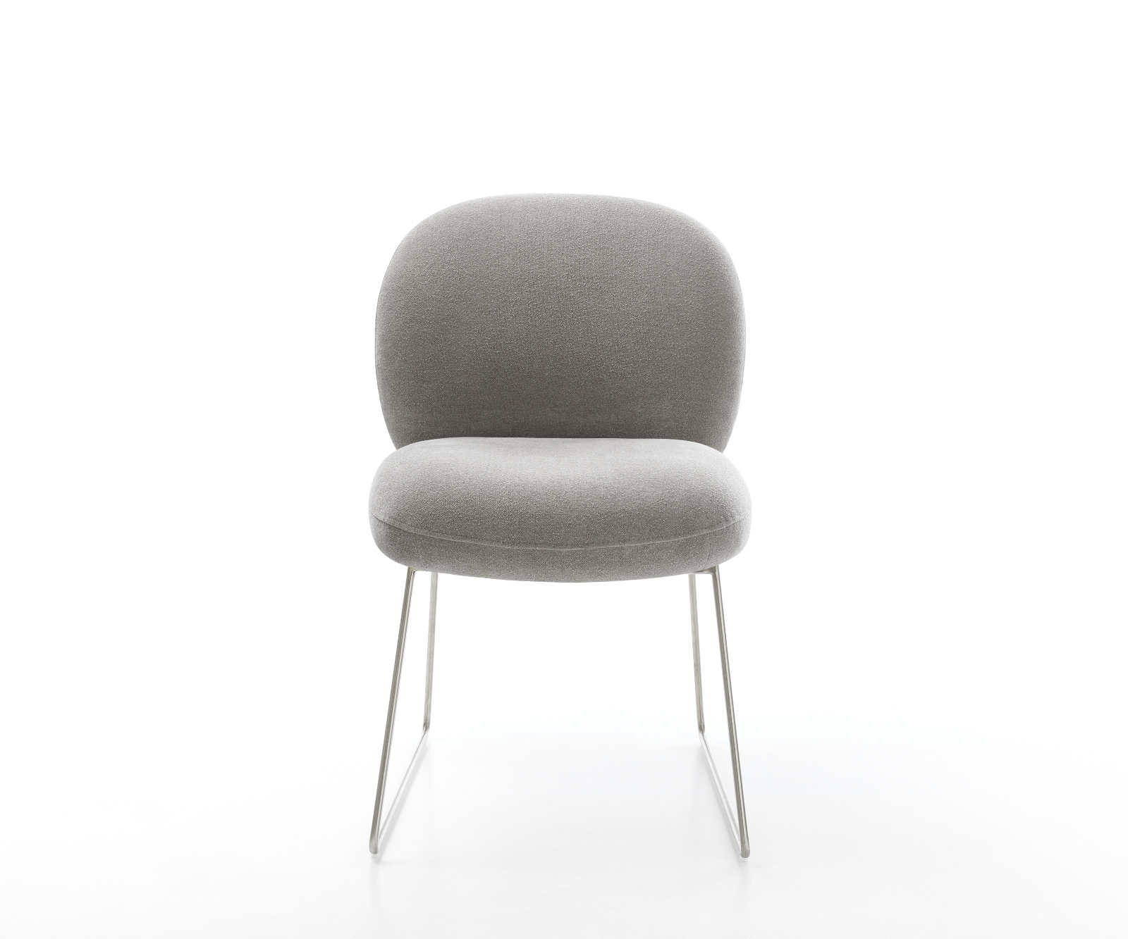 Jídelní židle Nube-Flex strukturovaná látka Měkký šedá tenká podnož nerezová ocel taštičkové pružiny - Obrázek 2