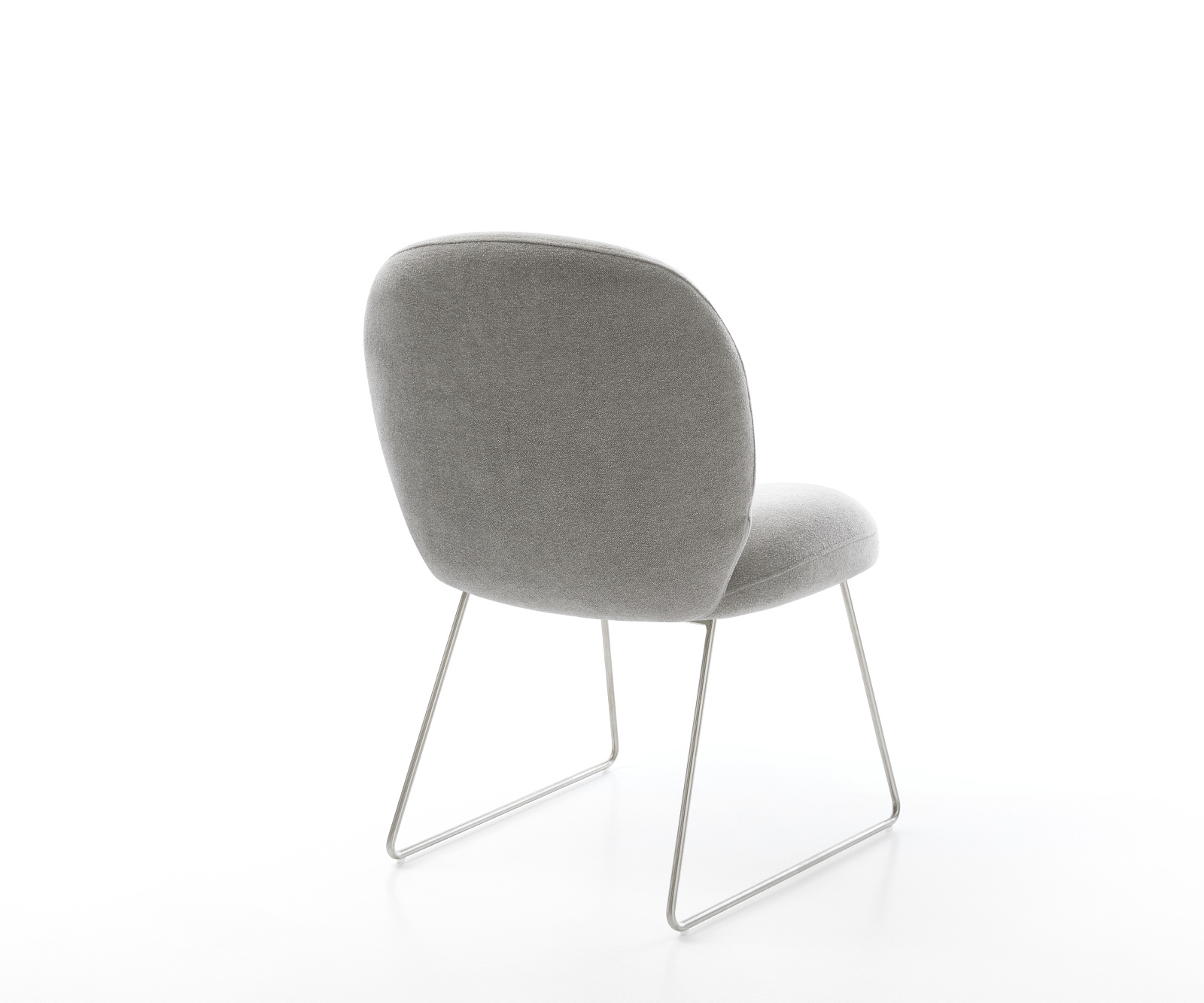 Jídelní židle Nube-Flex strukturovaná látka Měkký šedá tenká podnož nerezová ocel taštičkové pružiny - Obrázek 5