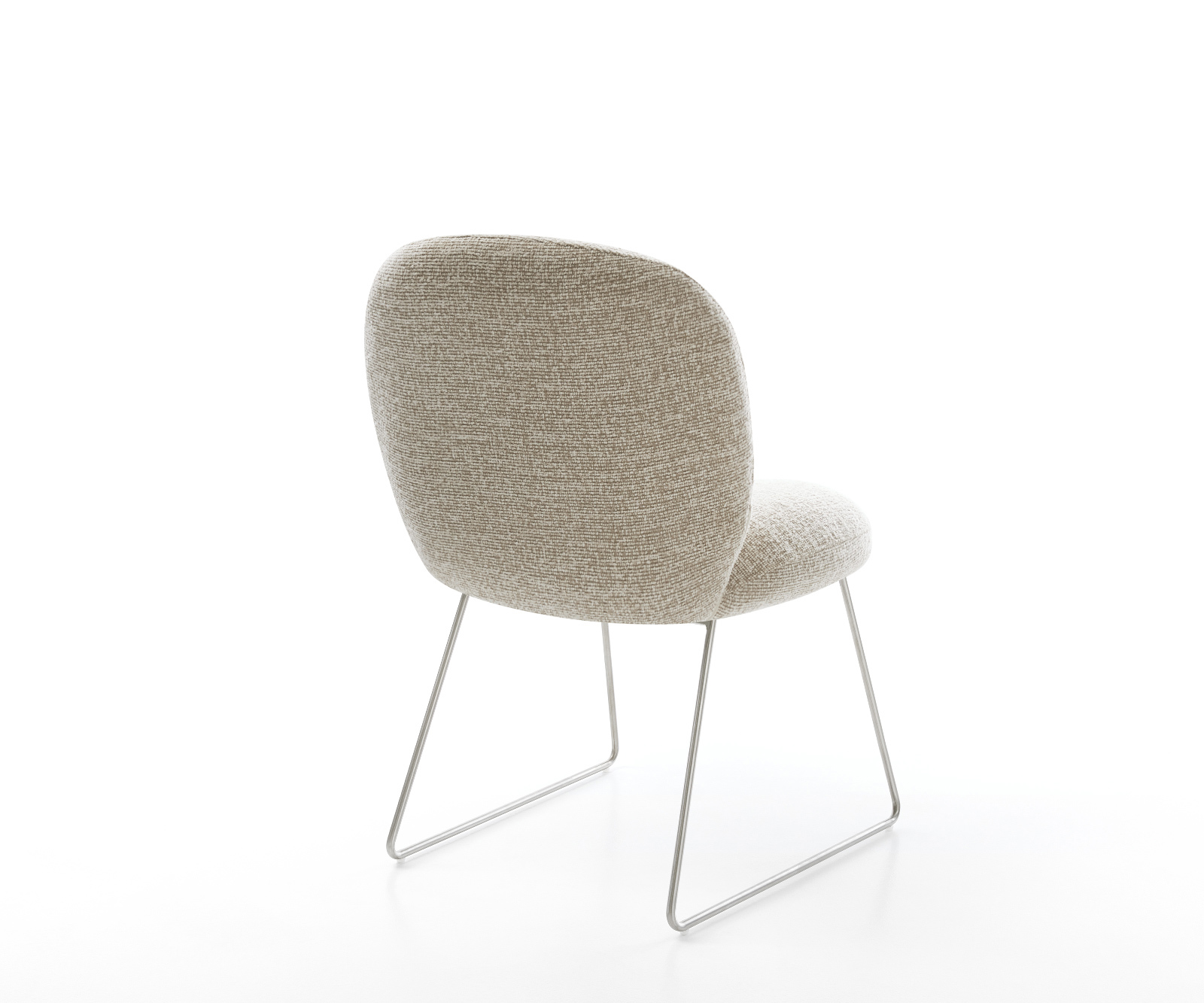 Jídelní židle Nube-Flex látka Měkký béžová tenká podnož nerezová ocel taštičkové pružiny - Obrázek 5