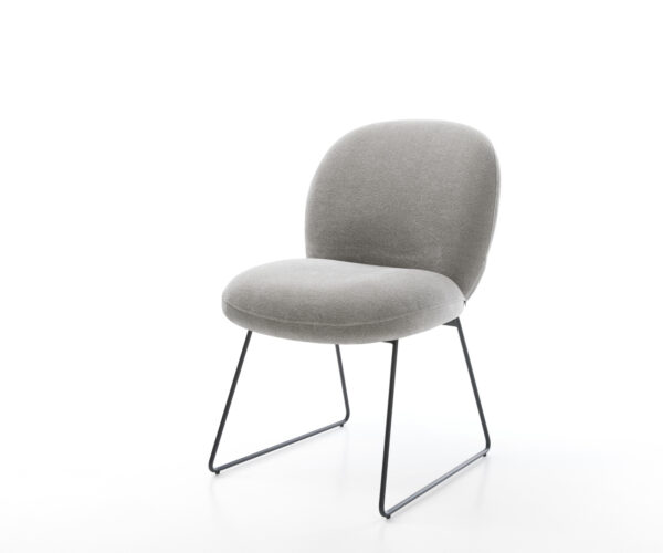 Jídelní židle Nube-Flex strukturovaná látka Měkký šedá tenká podnož černá taštičkové pružiny