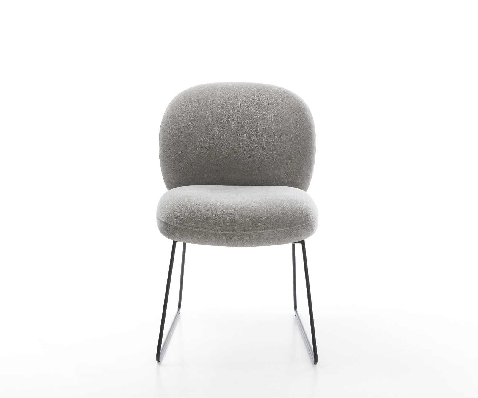Jídelní židle Nube-Flex strukturovaná látka Měkký šedá tenká podnož černá taštičkové pružiny - Obrázek 2