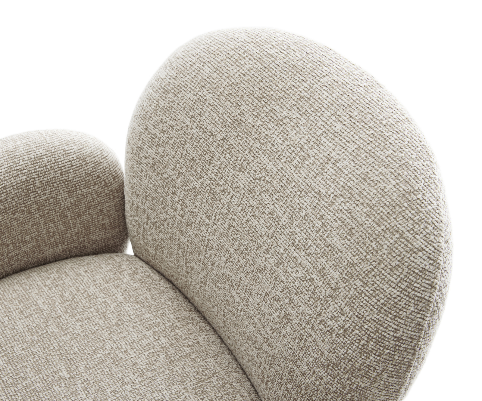 Jídelní židle Nube-Flex s područkami tkanina Měkký béžová křížová podnož bílá 360° otočný houpací funkce taštičkové pružiny - Obrázek 4