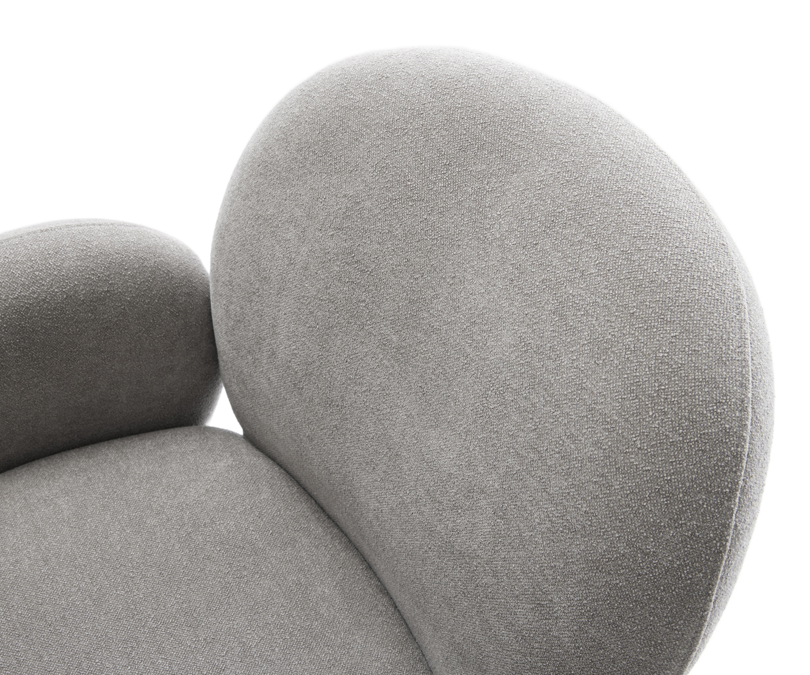 Jídelní židle Nube-Flex s područkami strukturovaná látka Měkký šedá křížová podnož bílá 360° otočný houpací funkce taštičkové pružiny - Obrázek 4