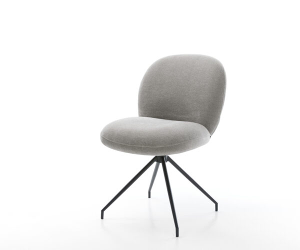 Jídelní židle Nube-Flex strukturovaná látka Měkký šedá křížová podnož zúžená černá taštičkové pružiny