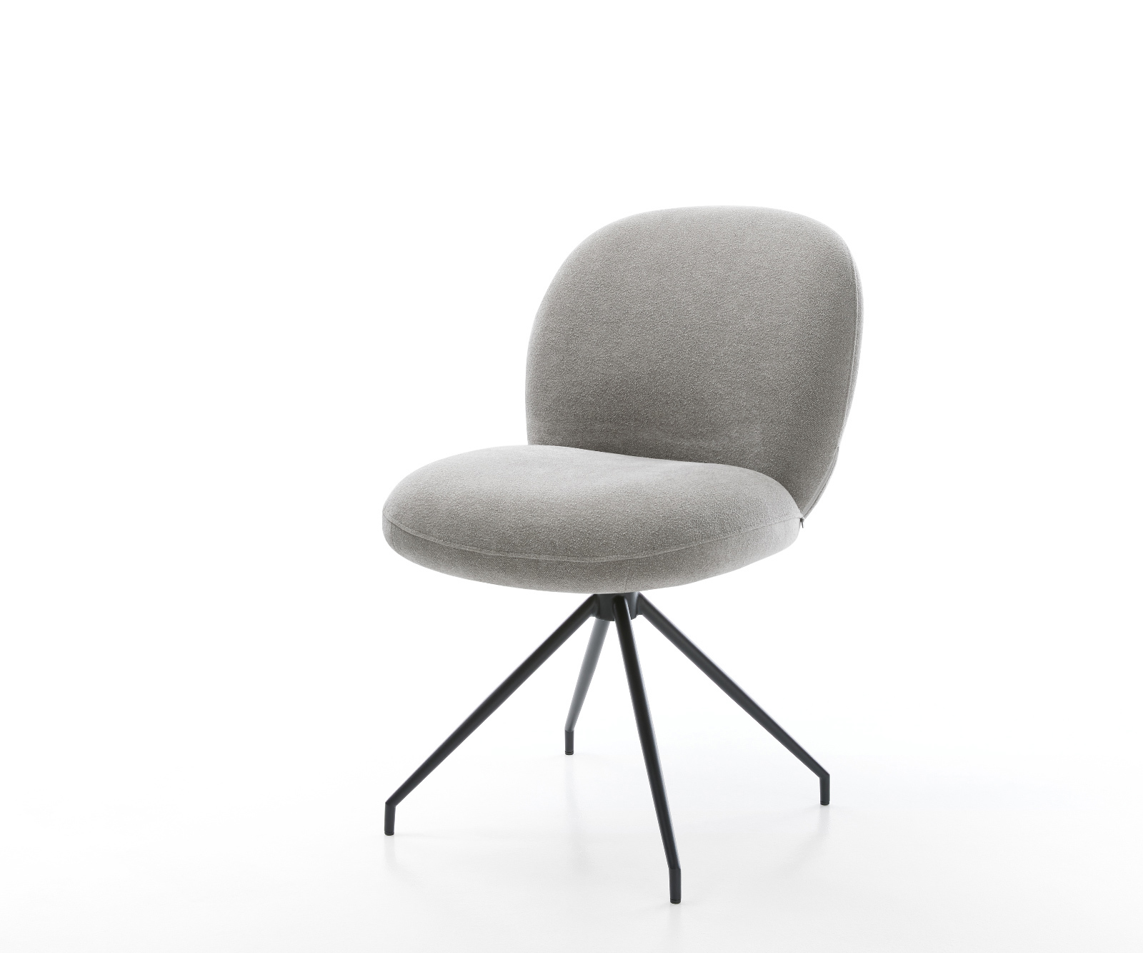 Jídelní židle Nube-Flex strukturovaná látka Měkký šedá křížová podnož zúžená černá taštičkové pružiny