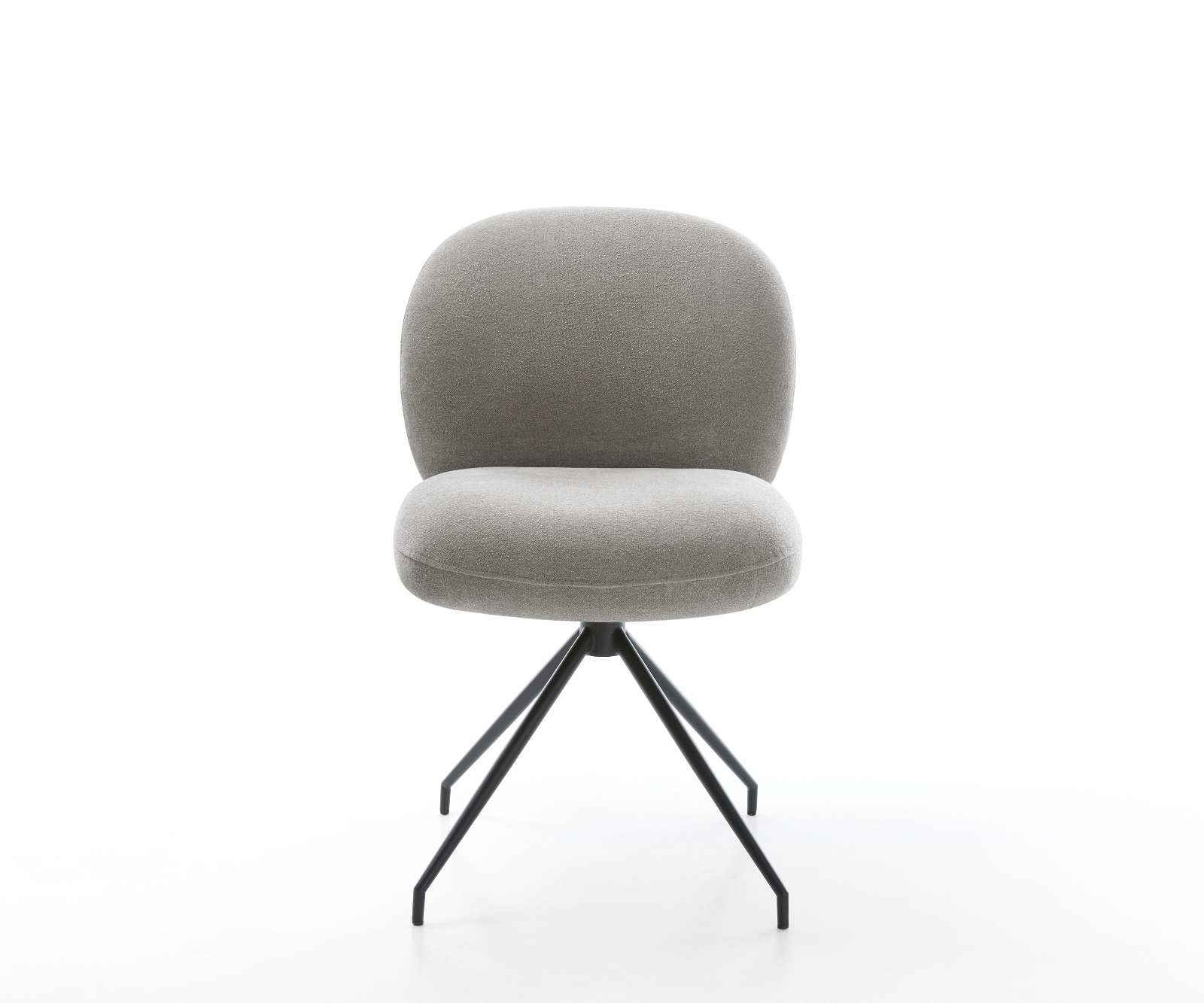 Jídelní židle Nube-Flex strukturovaná látka Měkký šedá křížová podnož zúžená černá taštičkové pružiny - Obrázek 2