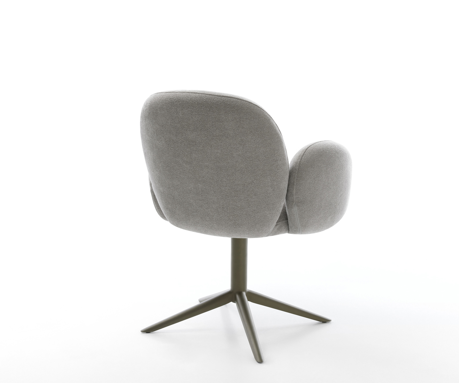 Jídelní židle Nube-Flex s područkami potahová látka Měkký šedá křížová podnož Titanová barva 360° otočný houpací funkce taštičkové pružiny - Obrázek 5