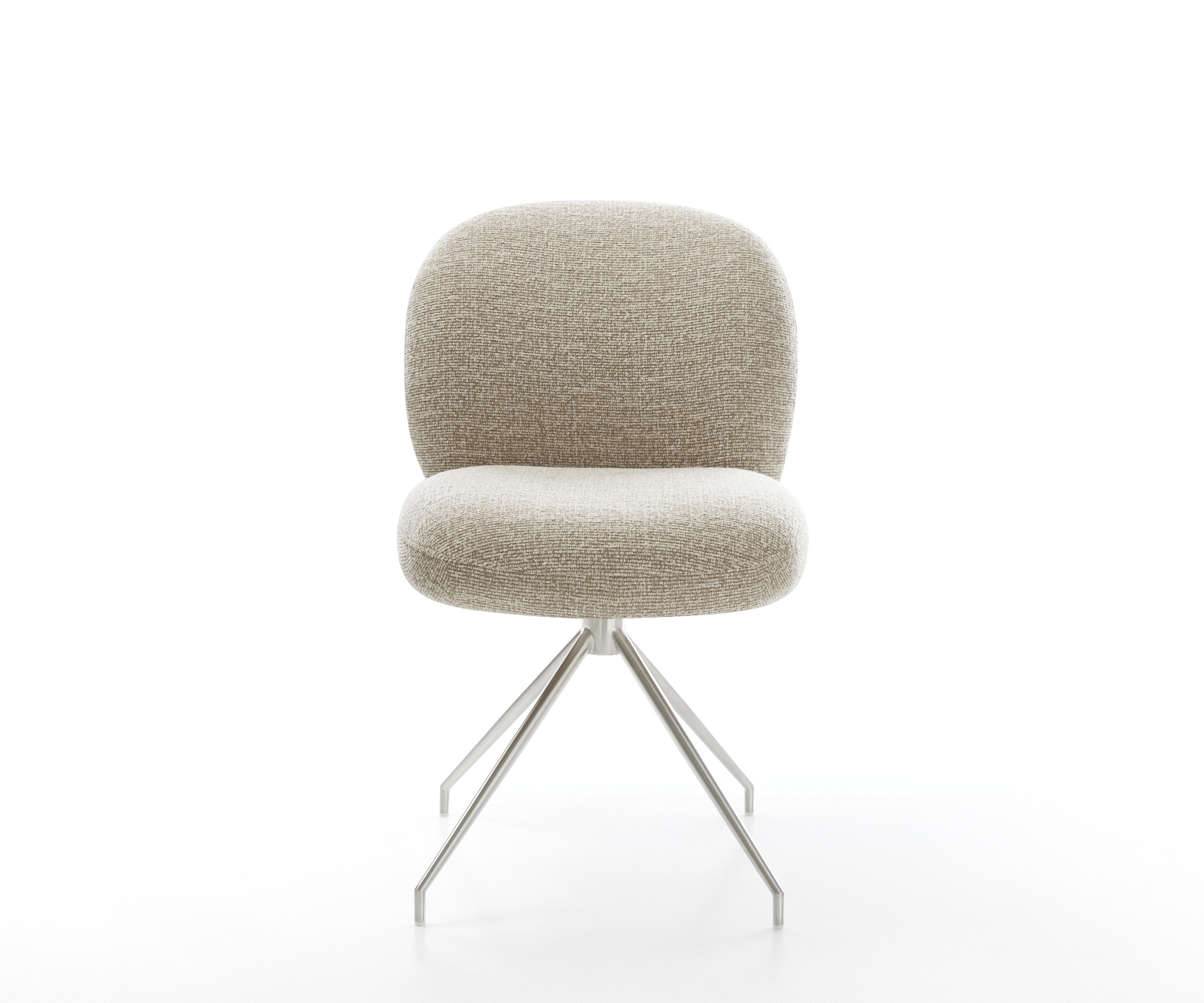 Jídelní židle Nube-Flex látka Měkký béžová křížová podnož zúžená nerezová ocel taštičkové pružiny - Obrázek 2